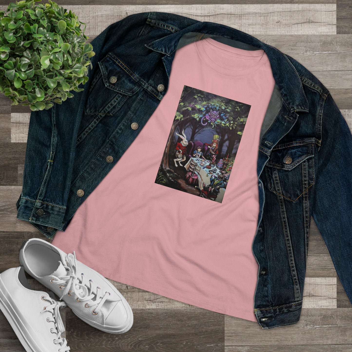 Scared & Alone "Mad Hatter's Tea Party" by Richard-Lael Lillard Women's Premium Gallery Tee