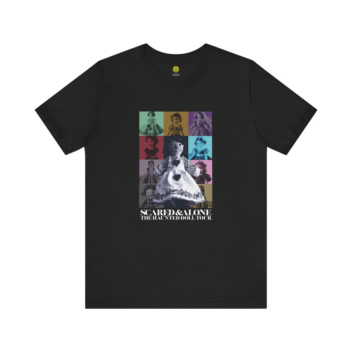 Scared & Alone Season 2 "Haunted Doll Tour" Unisex Jersey Short Sleeve Tee