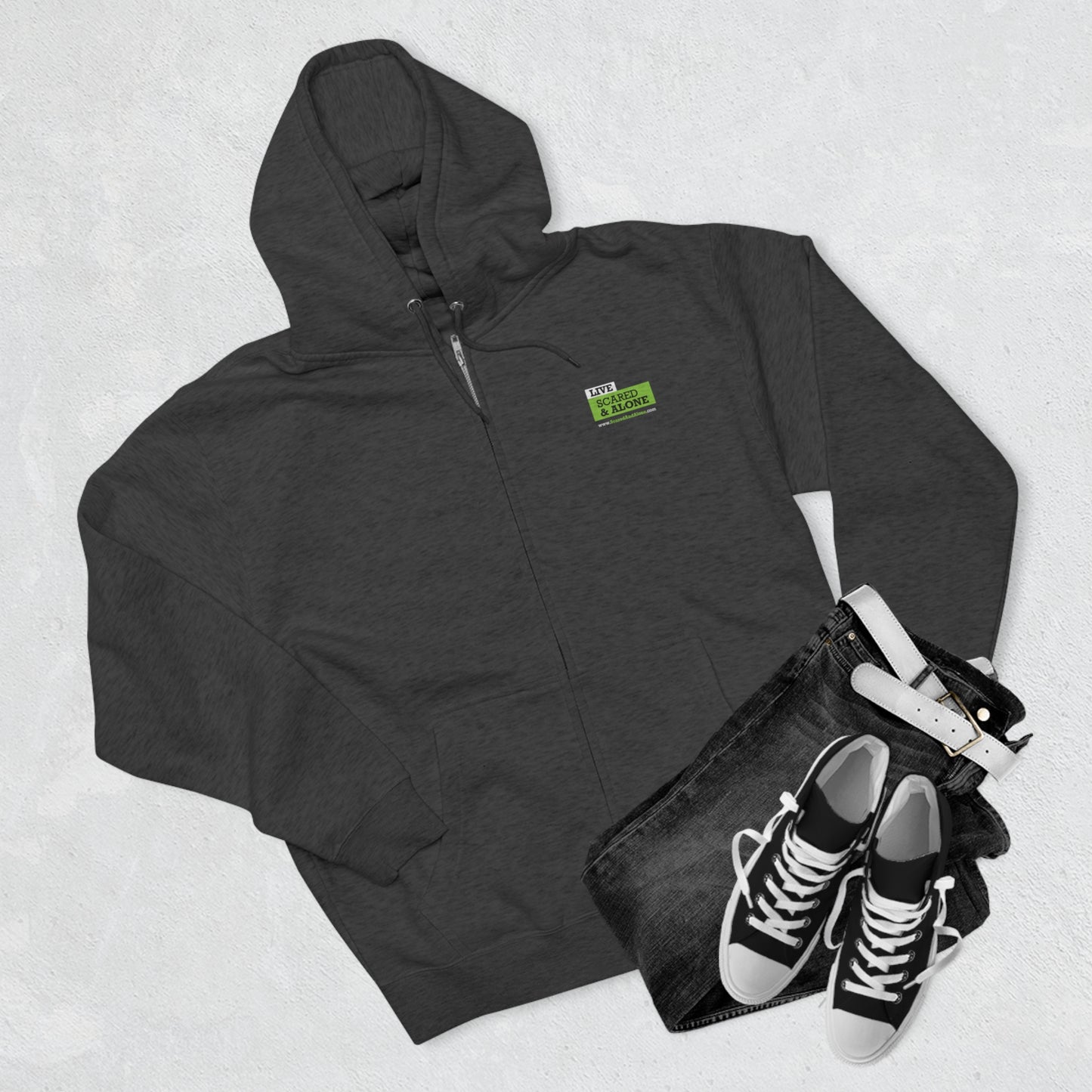 Ghosts & Clowns...& Scared & Alone Heavy Zip Hoodie