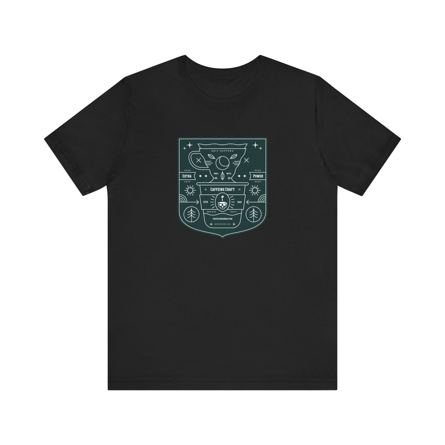 Caffeine "Drip Happens" Unisex Jersey Short Sleeve Tee