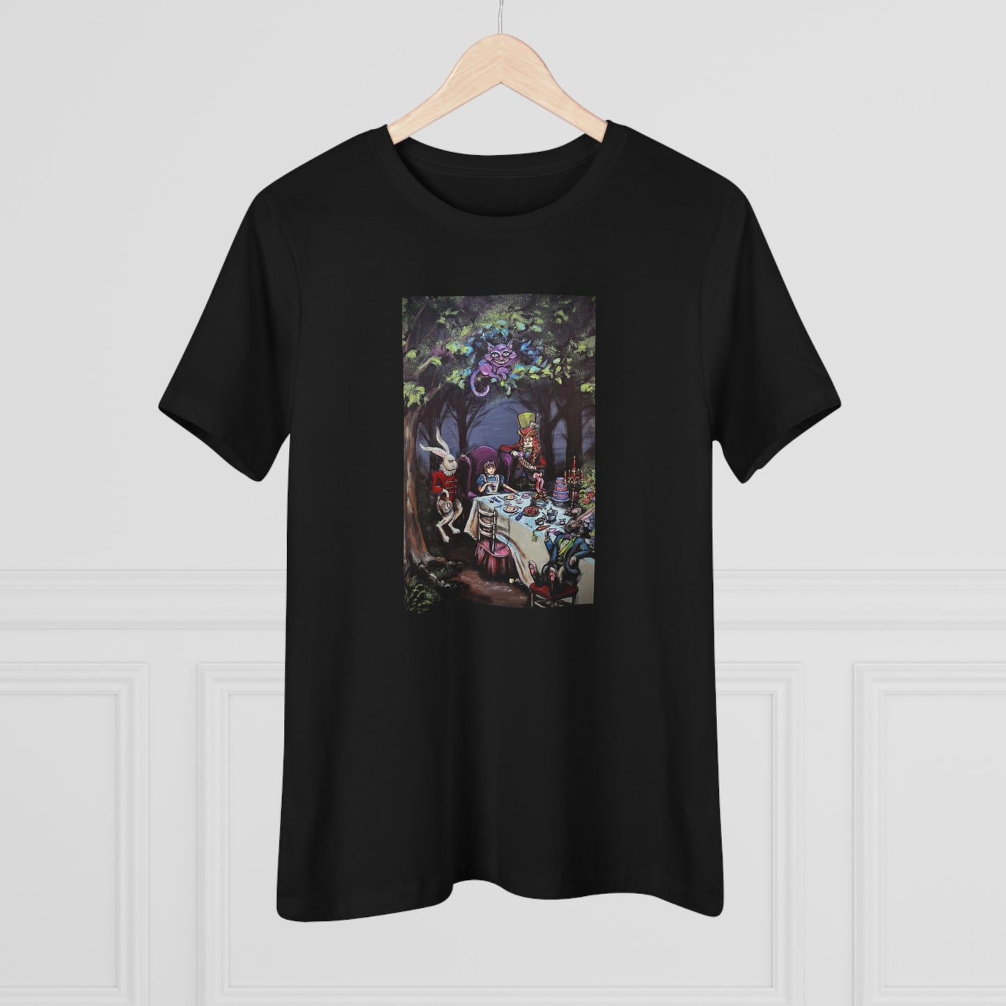 Scared & Alone "Mad Hatter's Tea Party" by Richard-Lael Lillard Women's Premium Gallery Tee