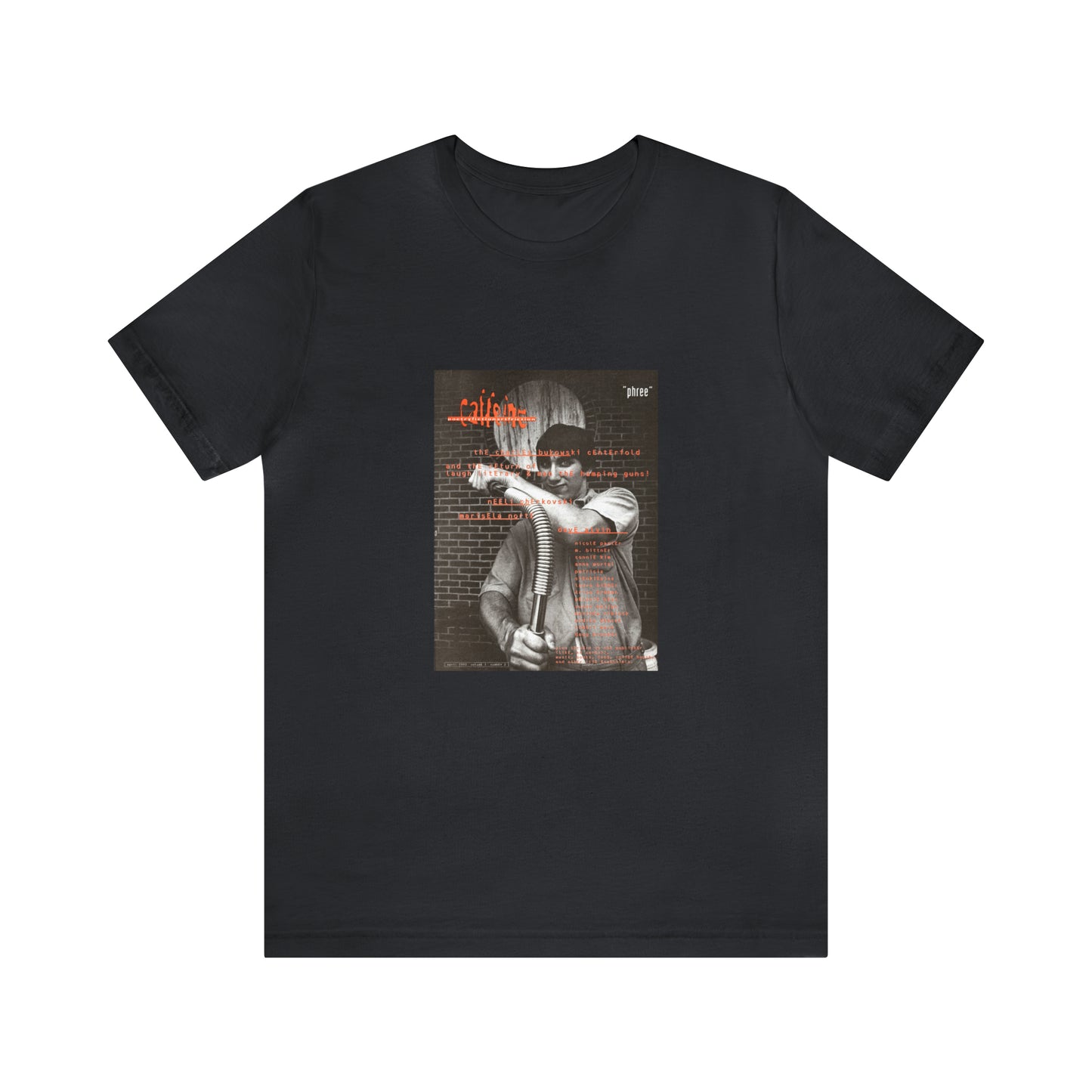 Caffeine Magazine: Poetry, Fiction, Art, Friction. Issue #2 Cover Art Unisex Jersey Short Sleeve Tee
