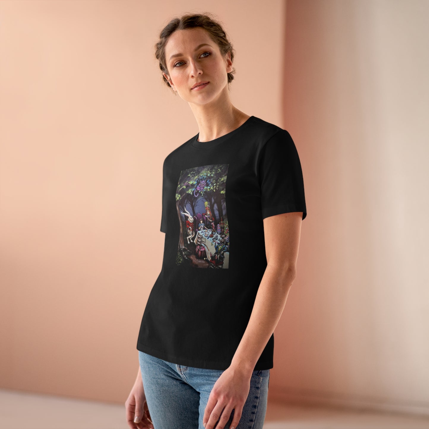 Scared & Alone "Mad Hatter's Tea Party" by Richard-Lael Lillard Women's Premium Gallery Tee