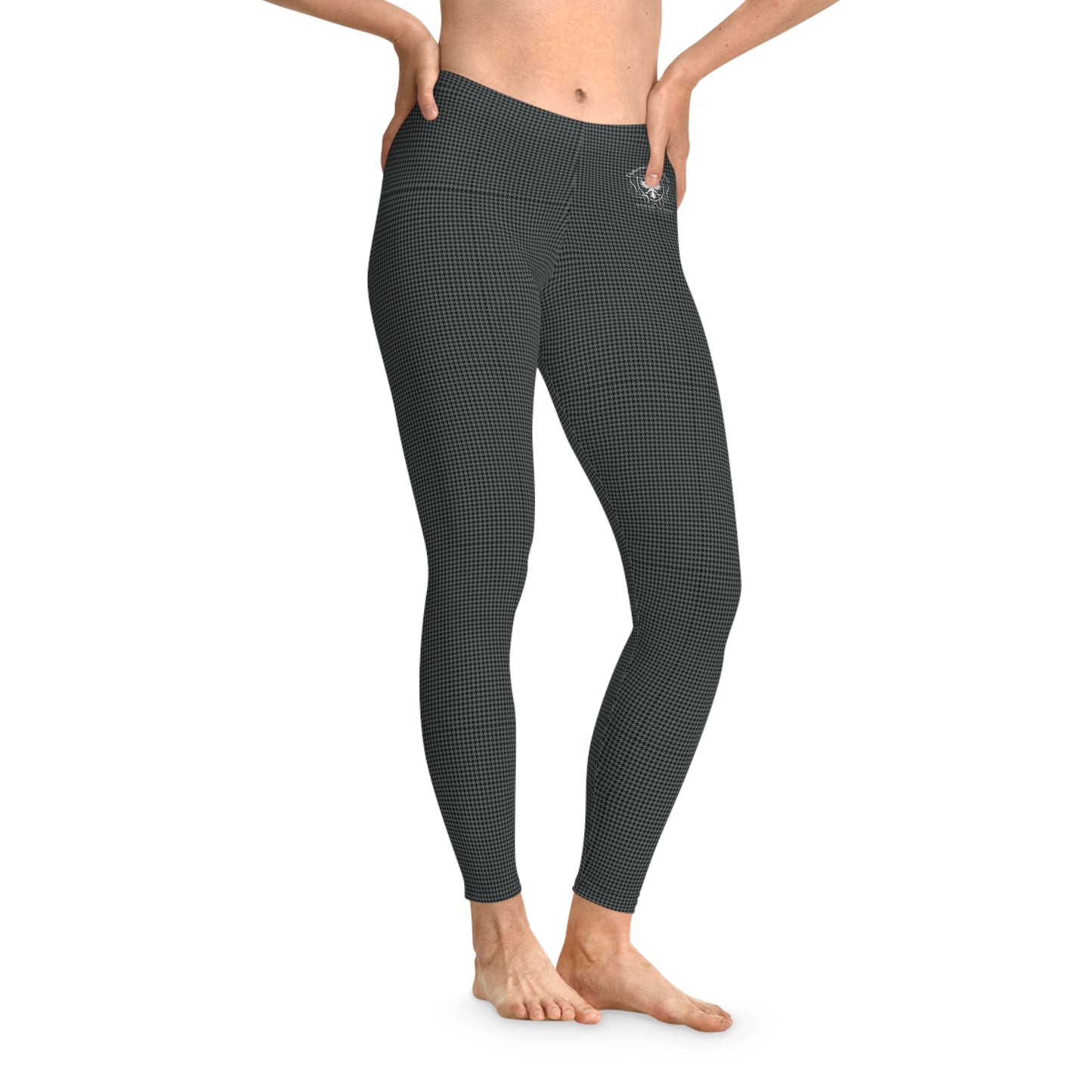 University Magickus Mid-rise Stretch Leggings in Carbon/Black