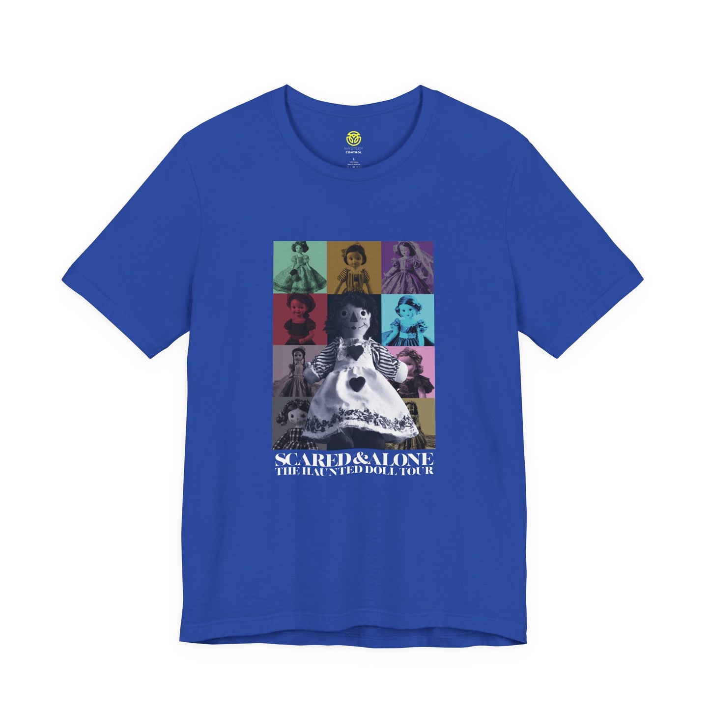 Scared & Alone Season 2 "Haunted Doll Tour" Unisex Jersey Short Sleeve Tee