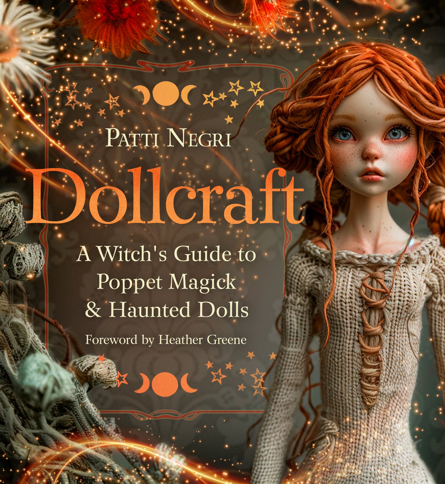 Cover of Dollcraft by Patti Negri featuring a doll with a background of stars and mystical imagery.