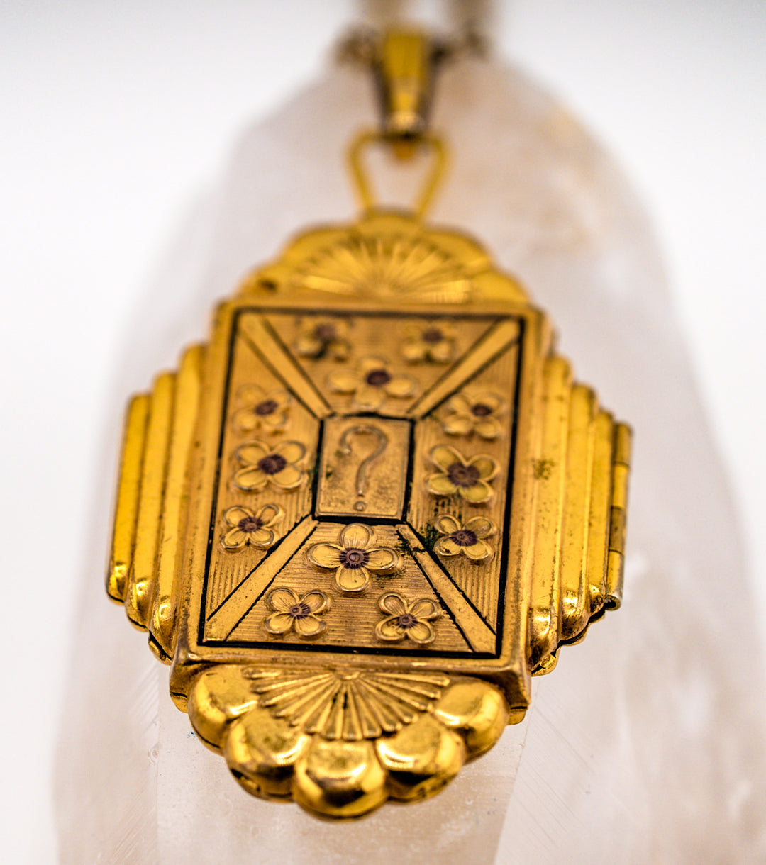 Art Deco 10K Gold-Filled Mystery Locket & Chain