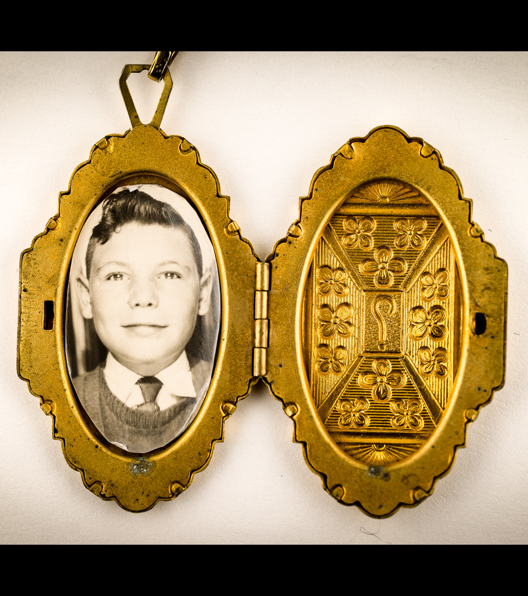 Art Deco 10K Gold-Filled Mystery Locket & Chain
