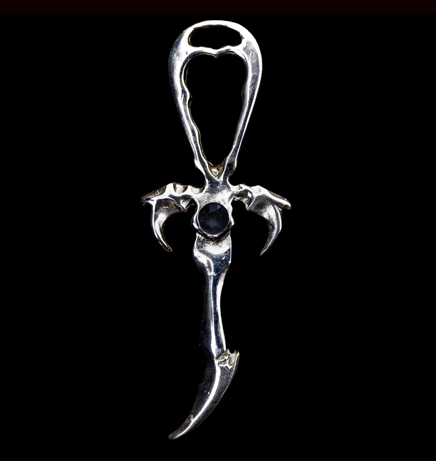 Black Onyx & 925 Silver Vampire Ankh - Mystery Control x Endless Night