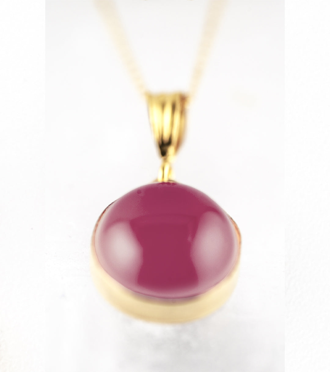 Pink Sapphire 14K Gold-Filled 925 Silver Charm Necklace