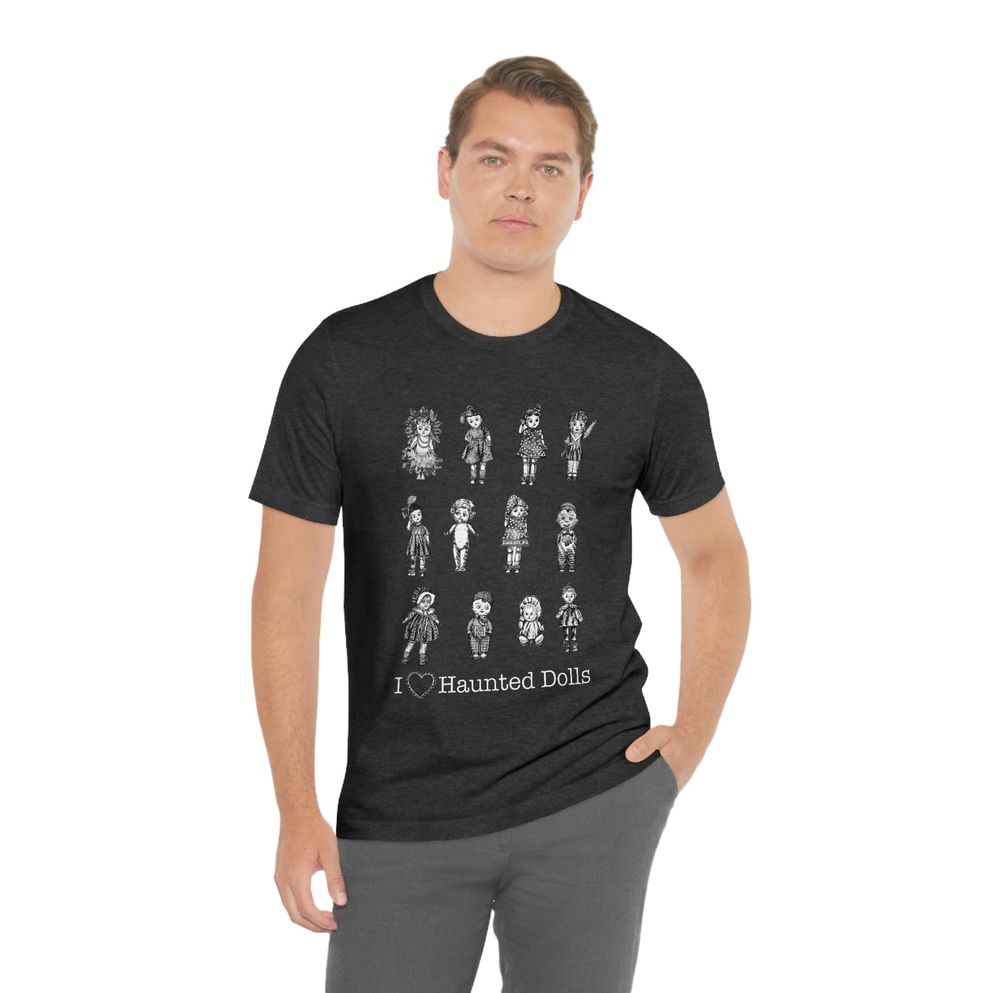 Scared & Alone Haunted Doll Unisex Jersey Short Sleeve Tee