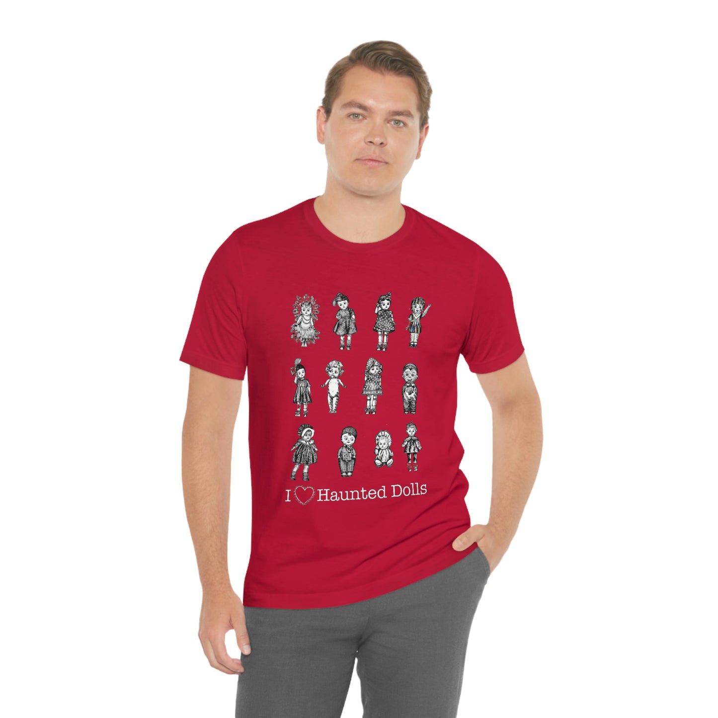 Scared & Alone Haunted Doll Unisex Jersey Short Sleeve Tee