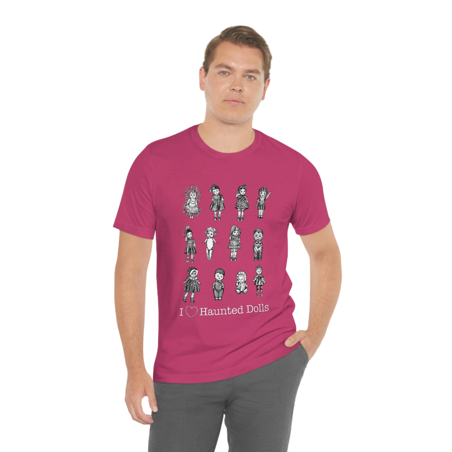 Scared & Alone Haunted Doll Unisex Jersey Short Sleeve Tee