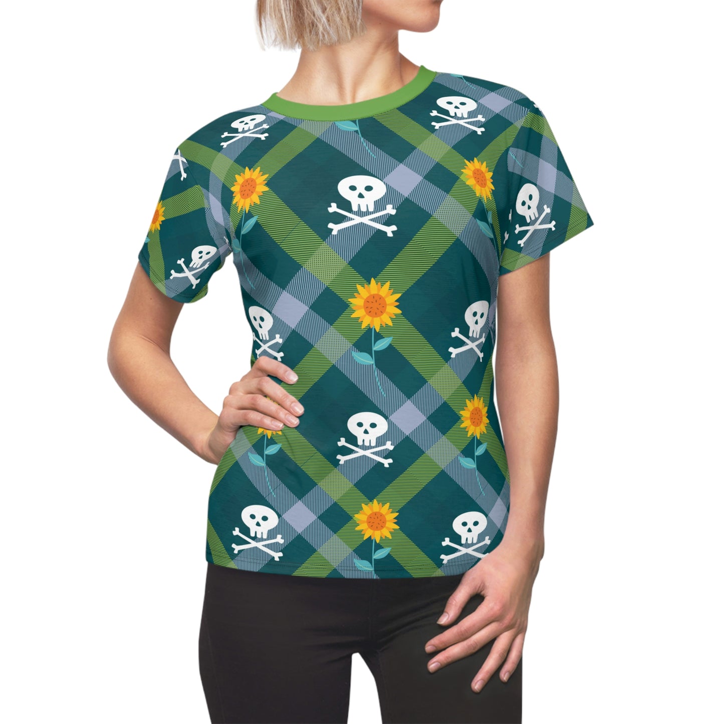 True Crime Plaid "Pirates & Sunflowers" Tee