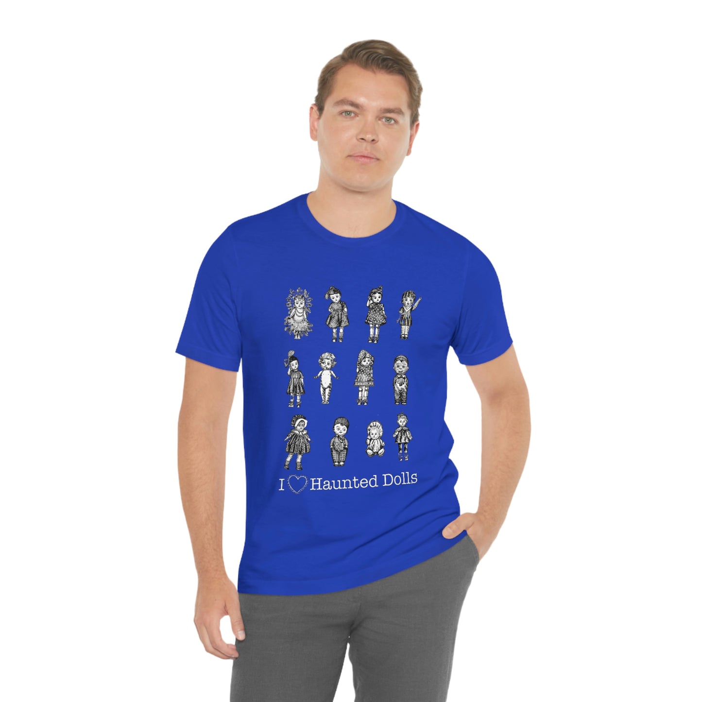 Scared & Alone Haunted Doll Unisex Jersey Short Sleeve Tee