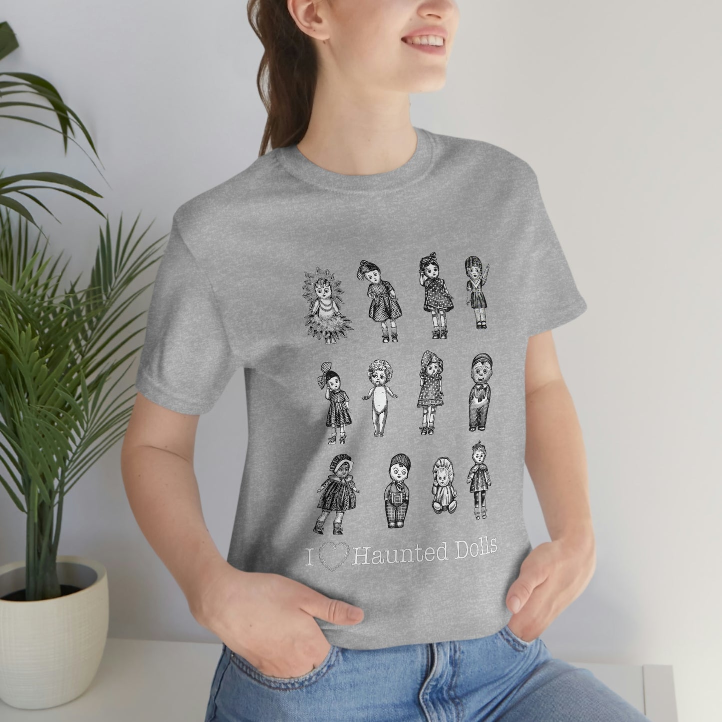 Scared & Alone Haunted Doll Unisex Jersey Short Sleeve Tee