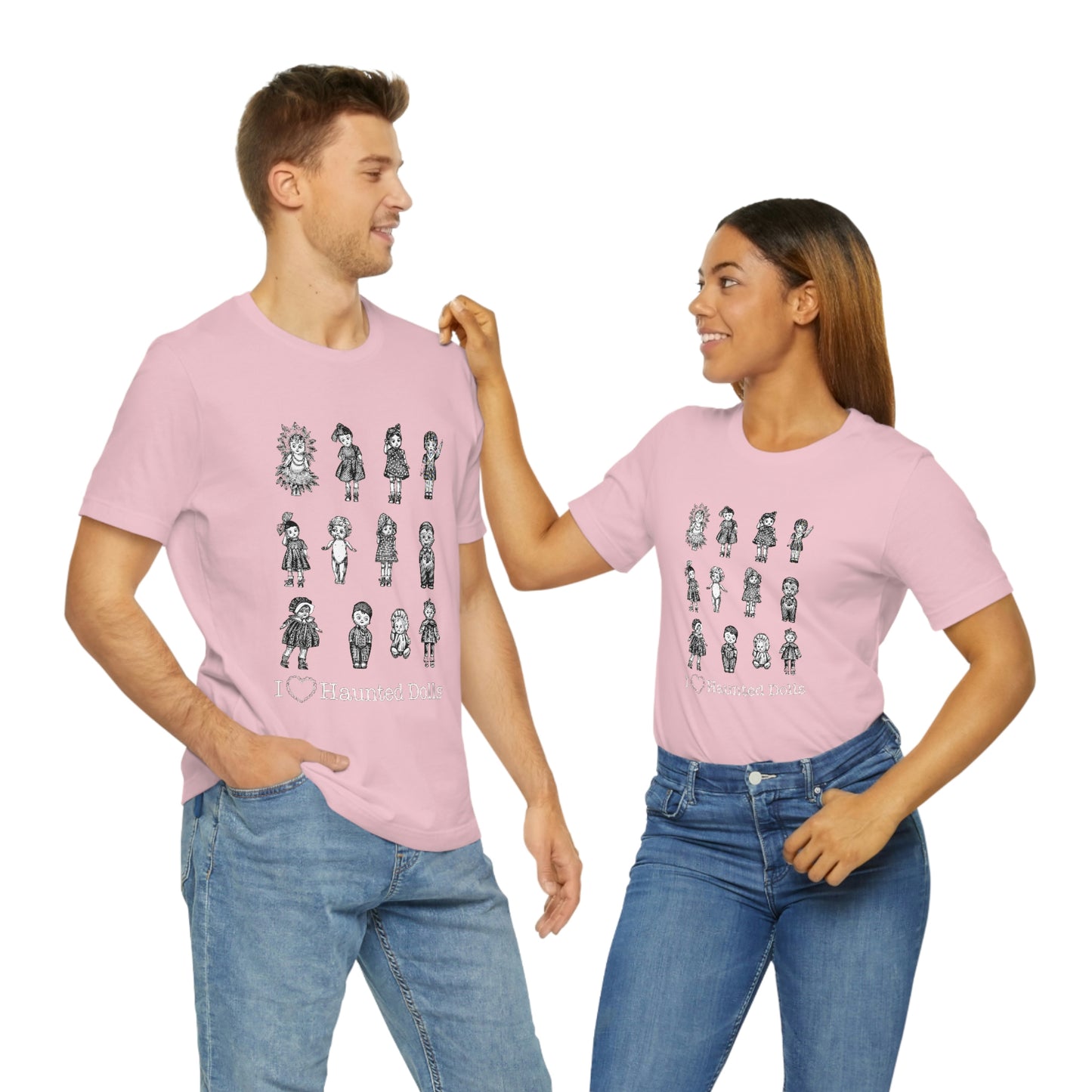 Scared & Alone Haunted Doll Unisex Jersey Short Sleeve Tee