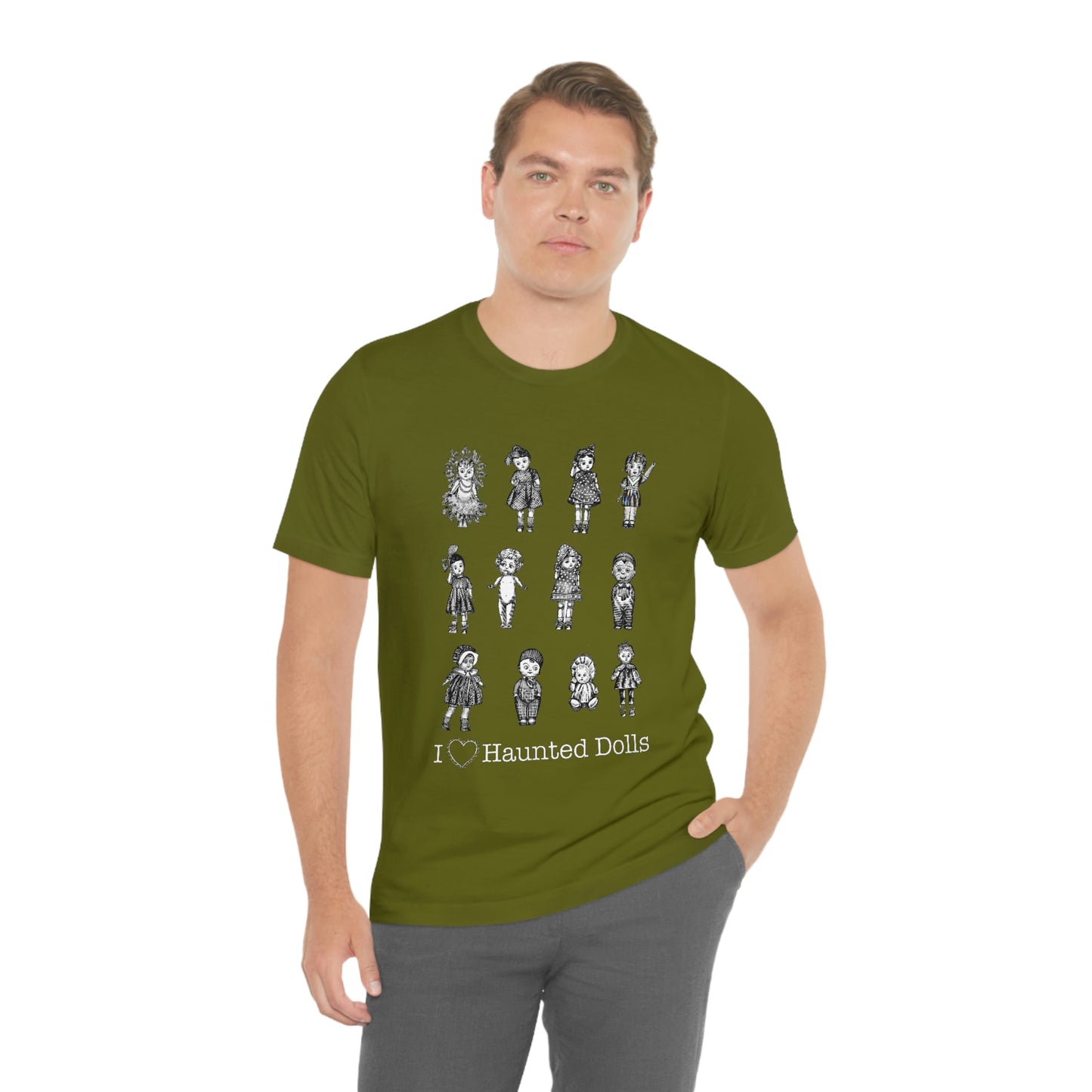 Scared & Alone Haunted Doll Unisex Jersey Short Sleeve Tee
