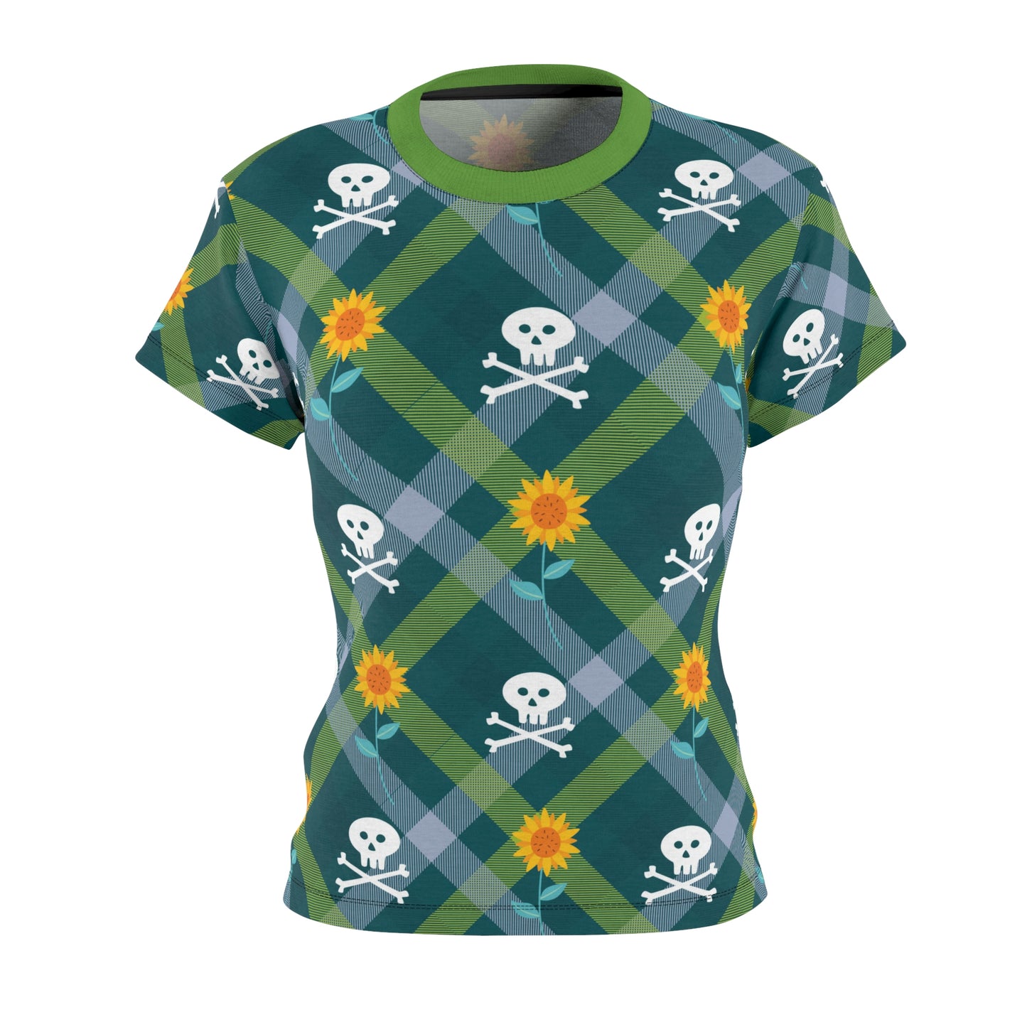 True Crime Plaid "Pirates & Sunflowers" Tee