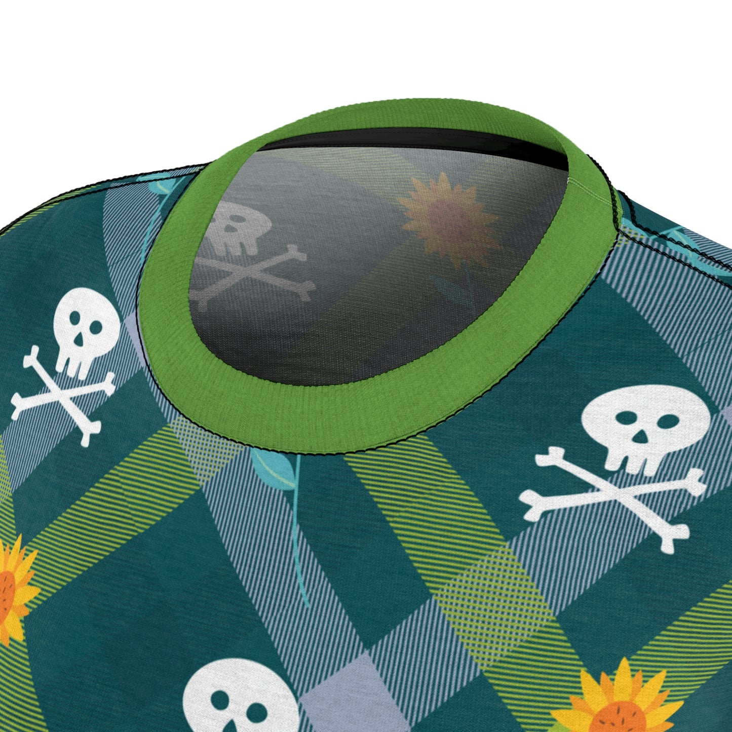 True Crime Plaid "Pirates & Sunflowers" Tee