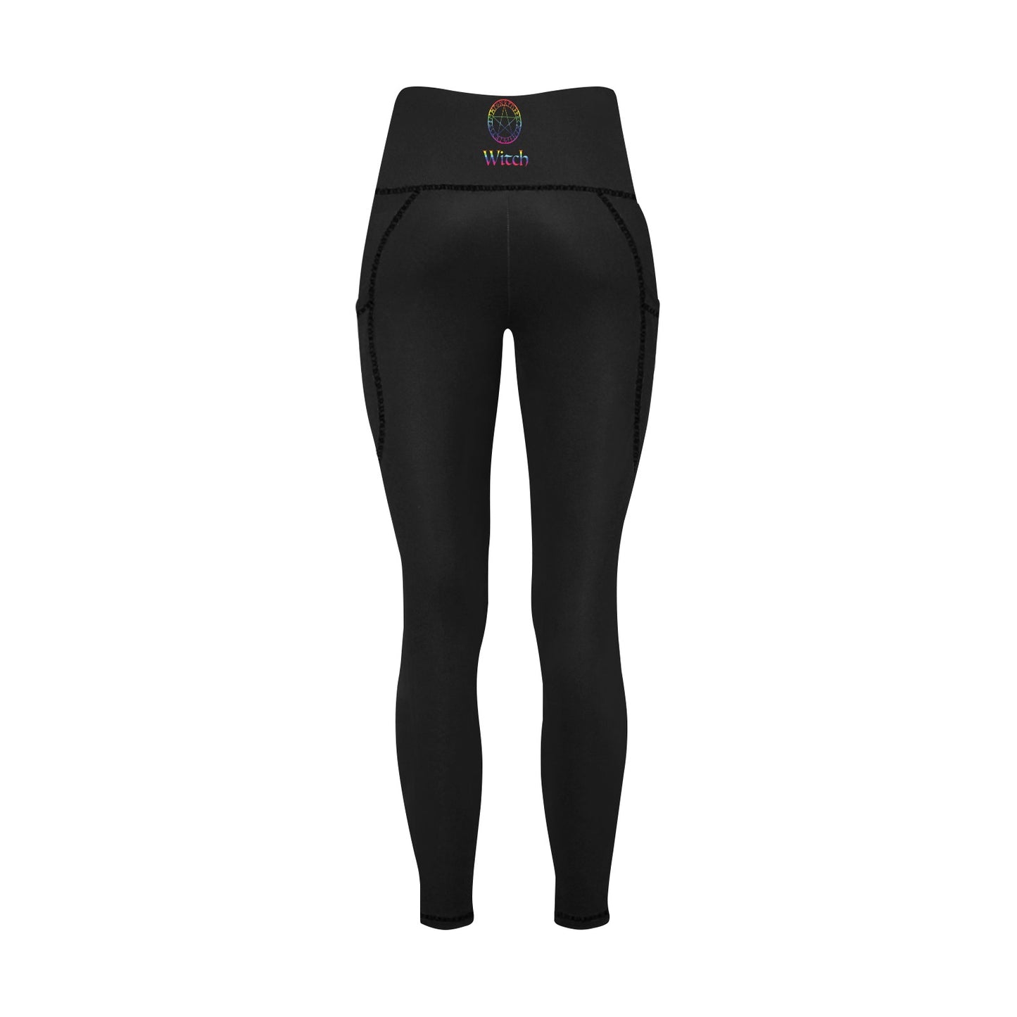 Spellcaster by Patti Negri Women's Yoga Leggings with Tech Pockets - "Witch Pride" Rainbow