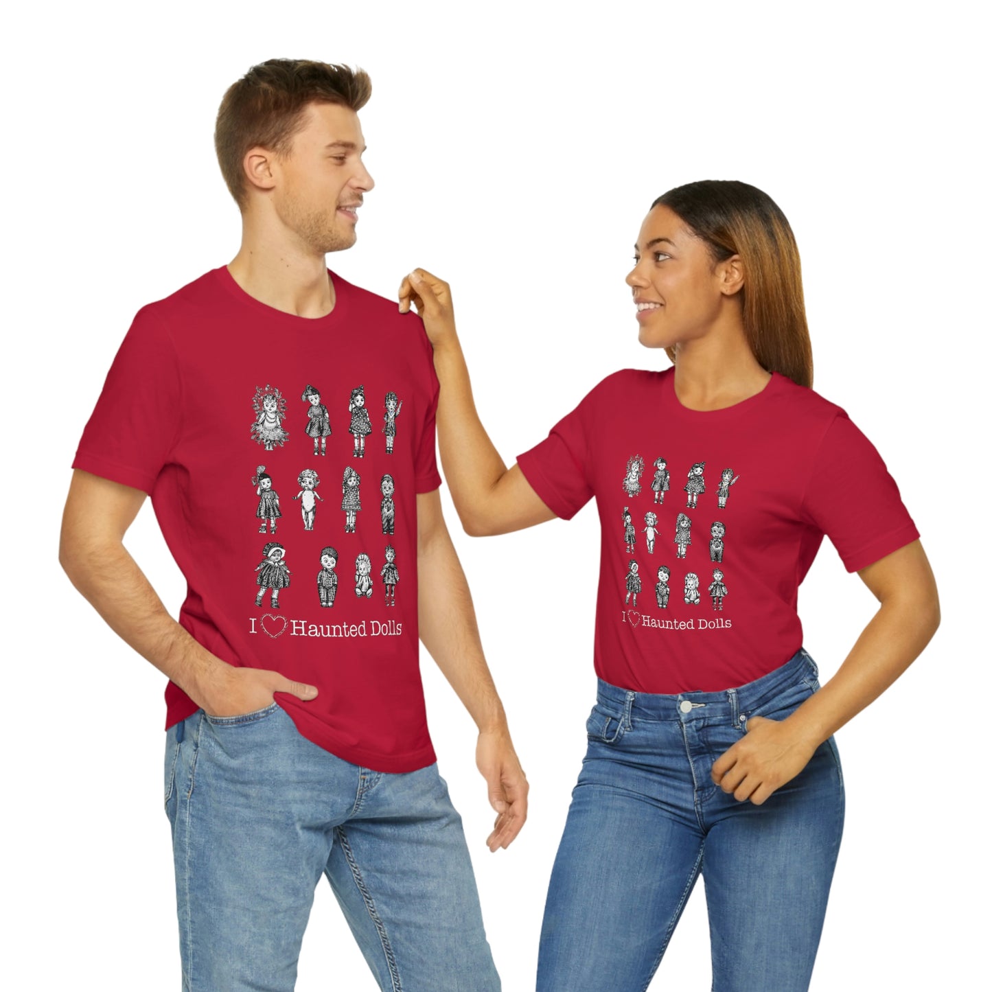 Scared & Alone Haunted Doll Unisex Jersey Short Sleeve Tee