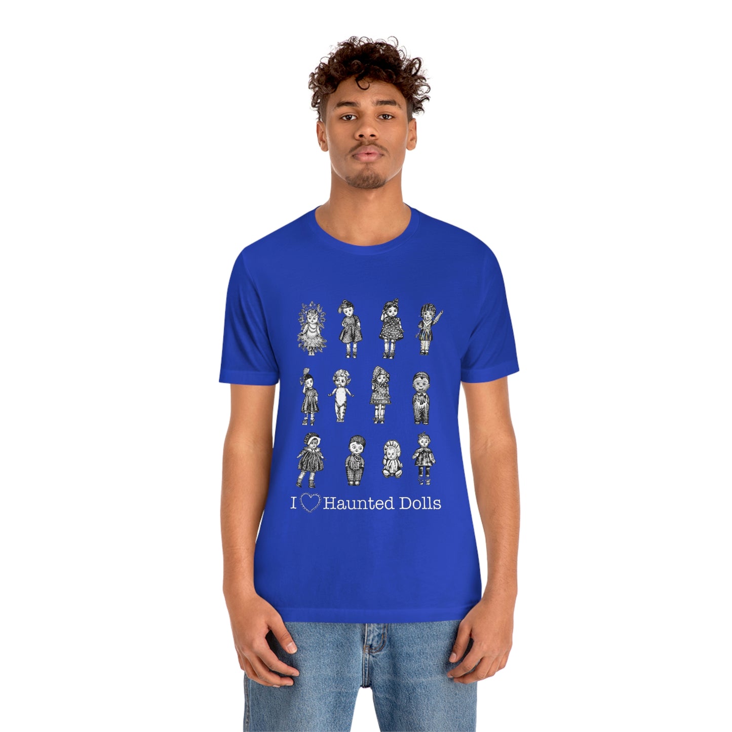 Scared & Alone Haunted Doll Unisex Jersey Short Sleeve Tee