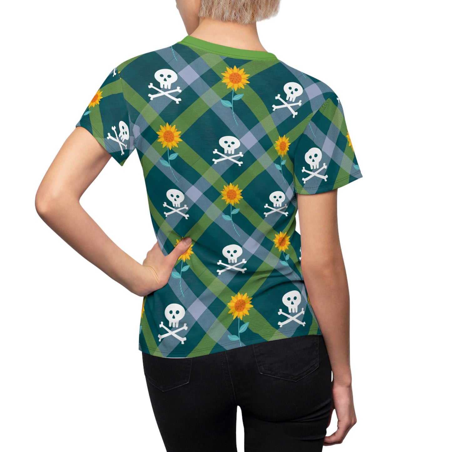 True Crime Plaid "Pirates & Sunflowers" Tee