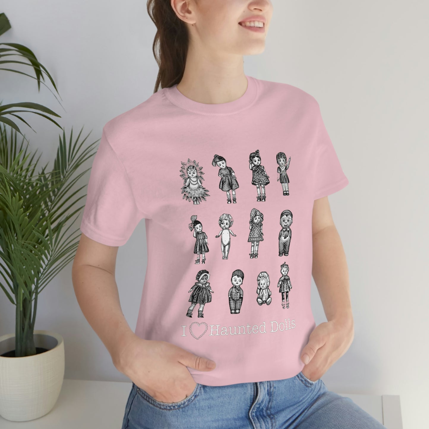 Scared & Alone Haunted Doll Unisex Jersey Short Sleeve Tee