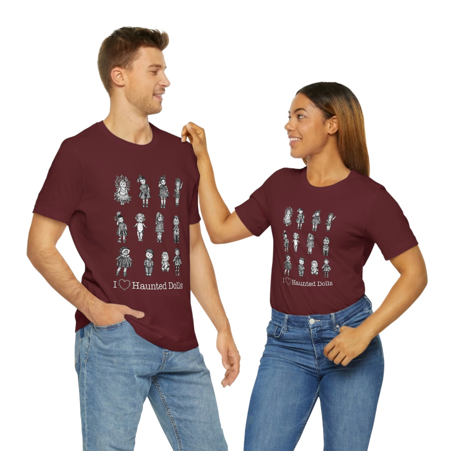 Scared & Alone Haunted Doll Unisex Jersey Short Sleeve Tee