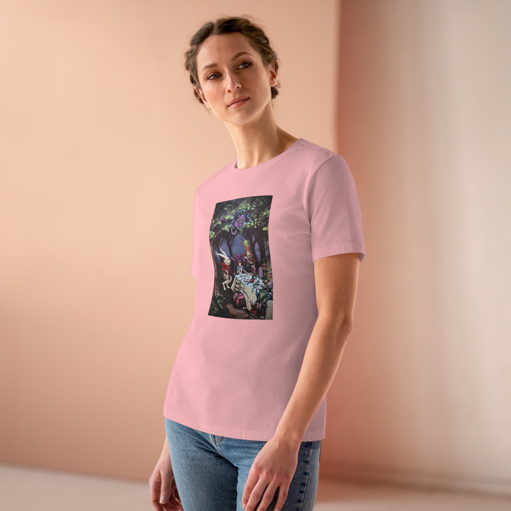 Scared & Alone "Mad Hatter's Tea Party" by Richard-Lael Lillard Women's Premium Gallery Tee