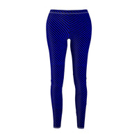 Music Tweed Women's Casual Leggings - Dark Blue