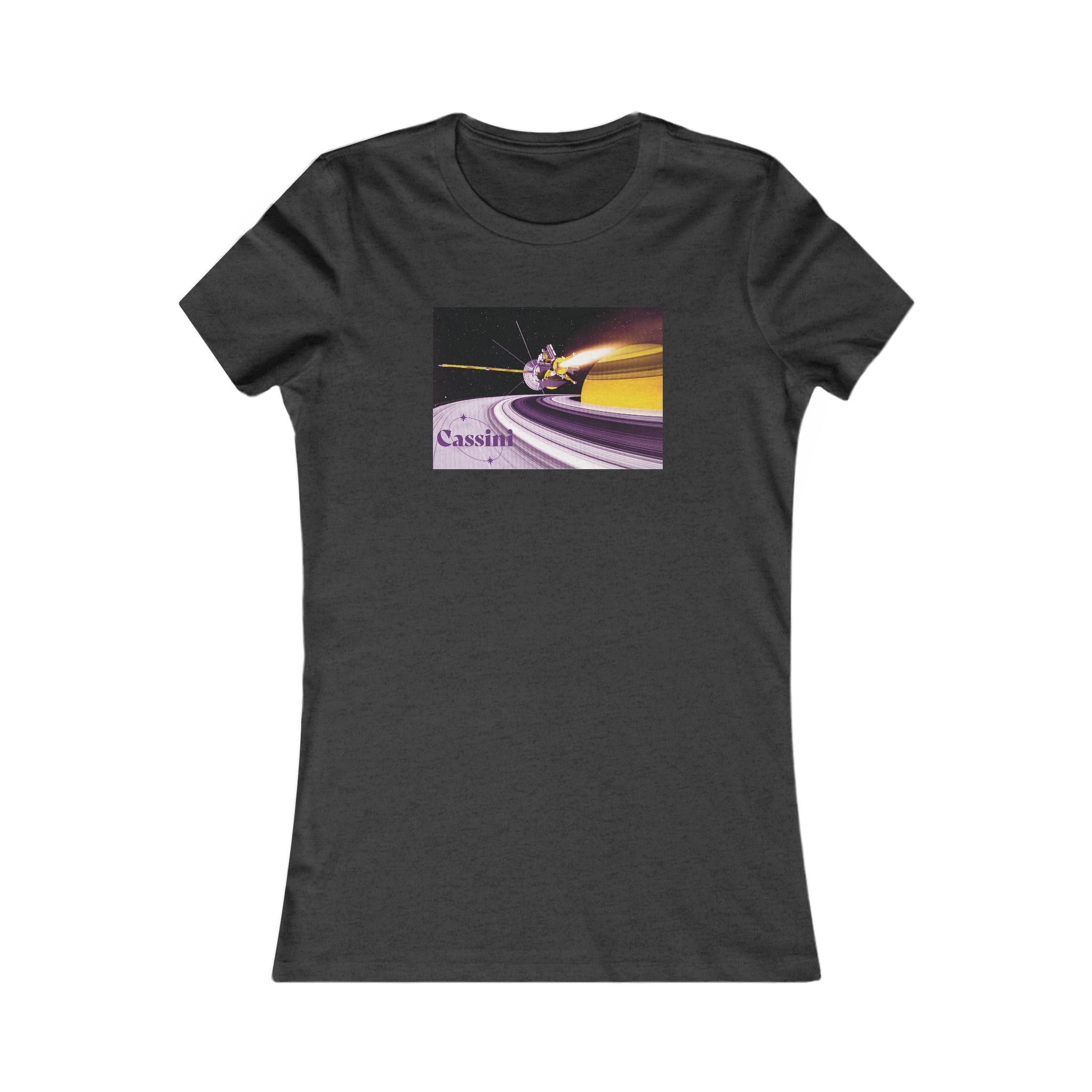 Orbiting Saturn Women's Fitted Tee - Space Exploration