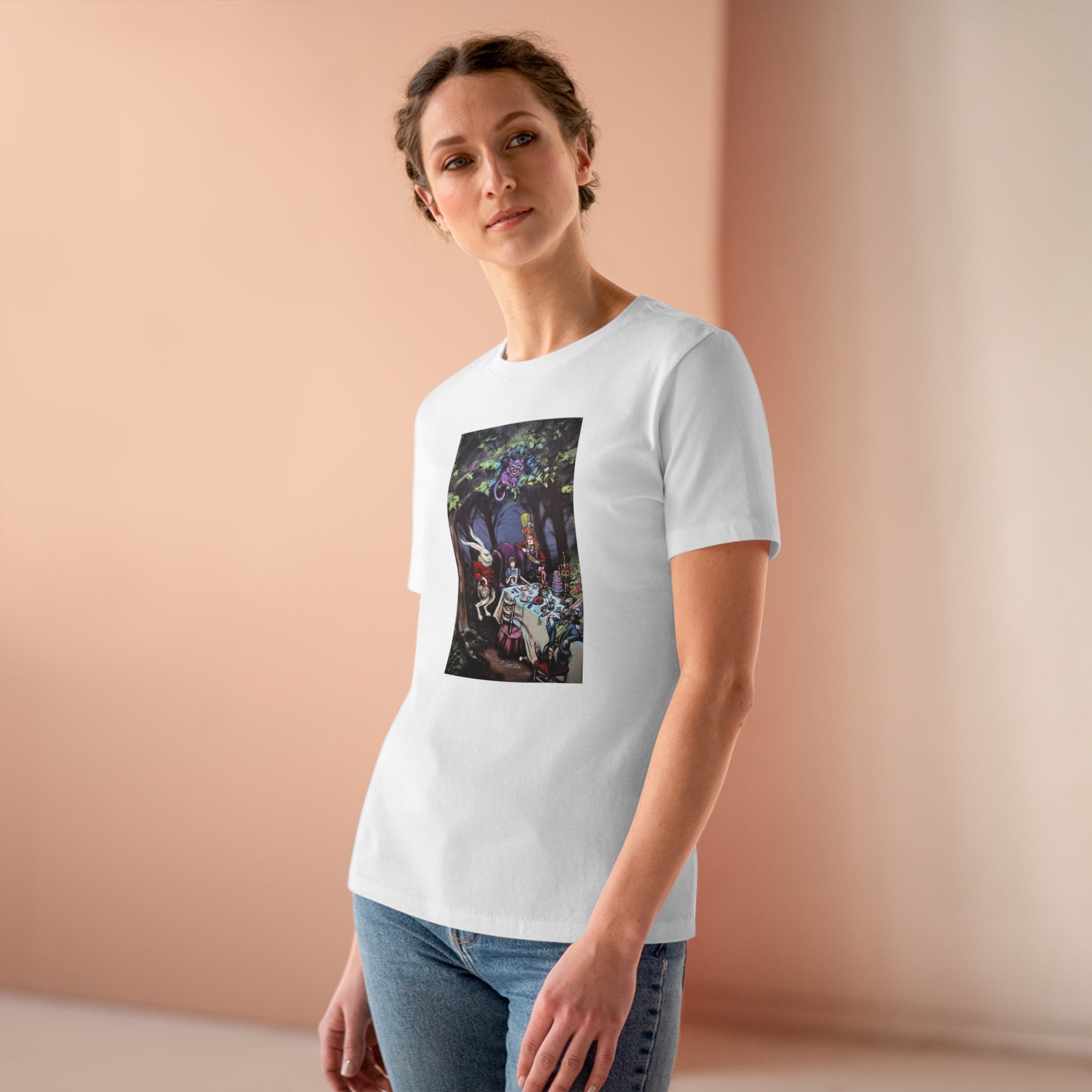 Scared & Alone "Mad Hatter's Tea Party" by Richard-Lael Lillard Women's Premium Gallery Tee