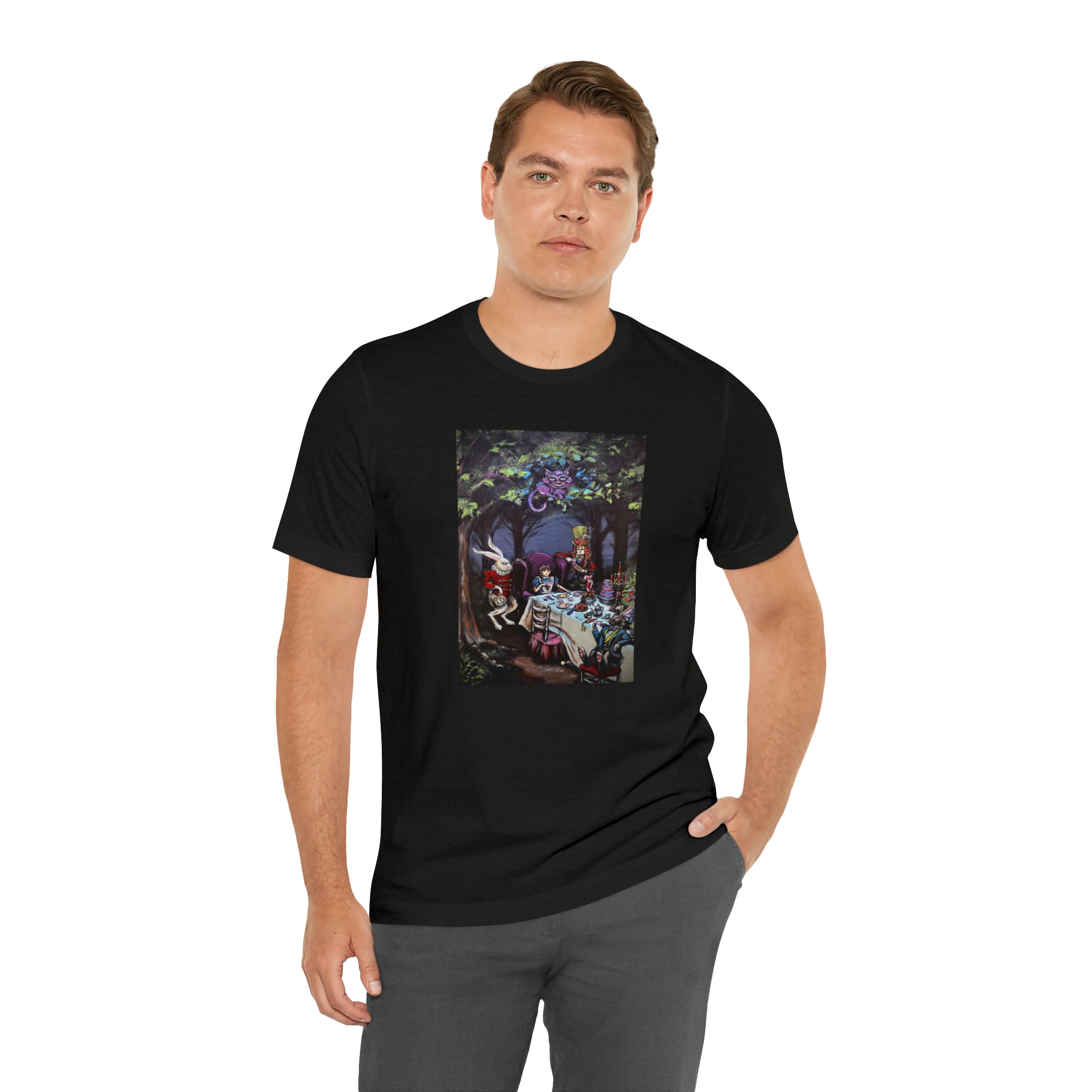 Scared & Alone Richard Lael's "Mad Hatter's Tea Party" Unisex Gallery Tee