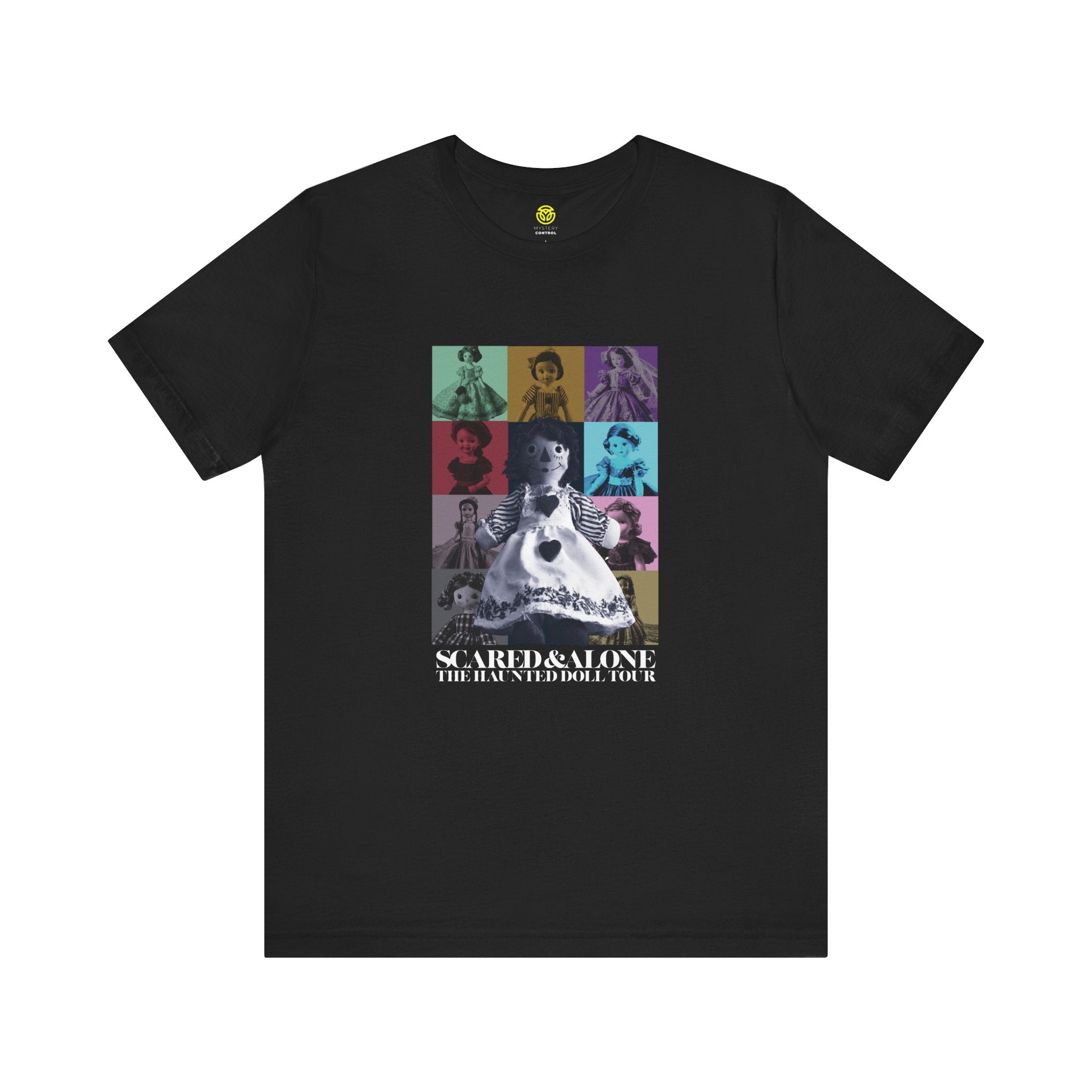 Scared & Alone Season 2 "Haunted Doll Tour" Unisex Jersey Short Sleeve Tee