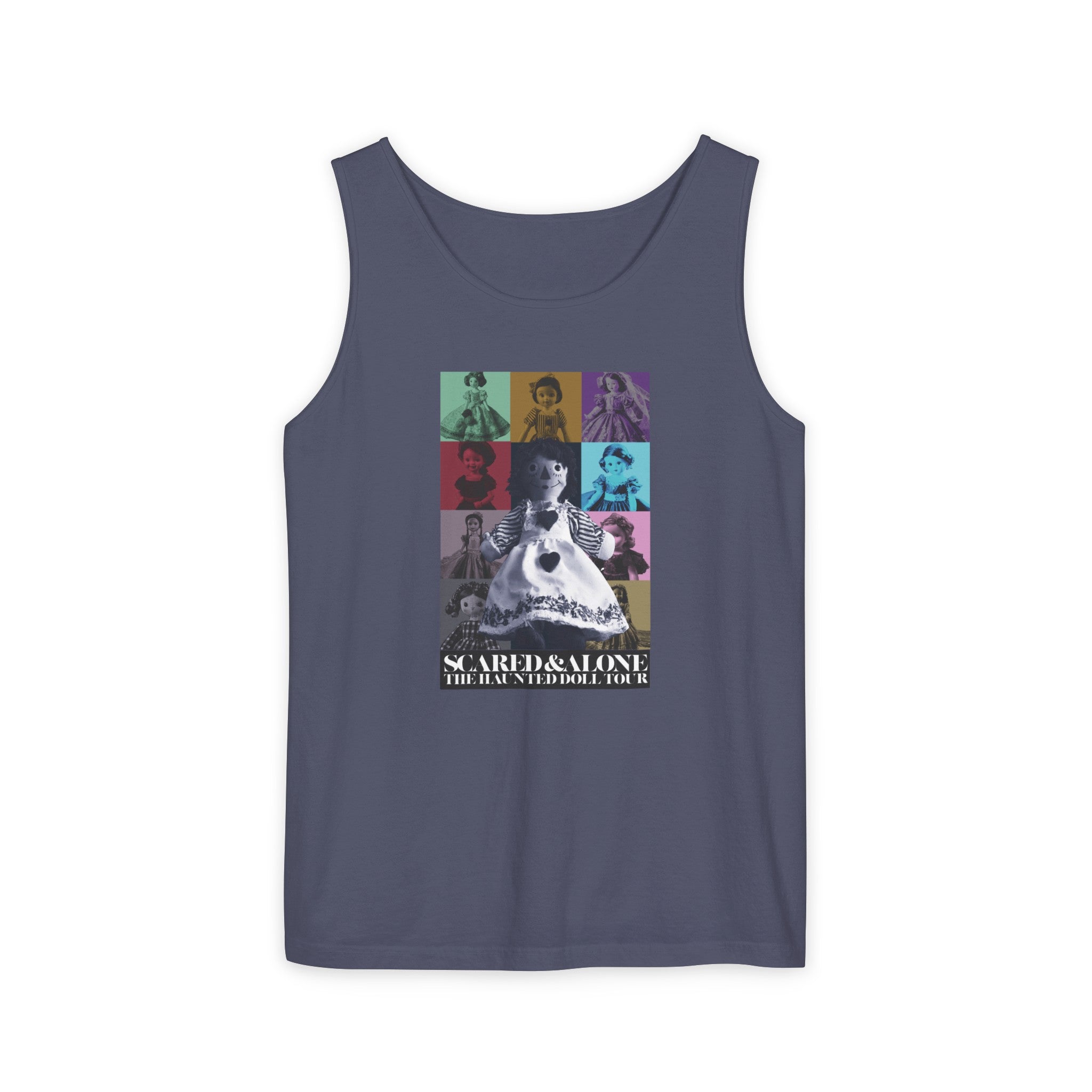 Scared & Alone Haunted Doll Tour Unisex Tank Top