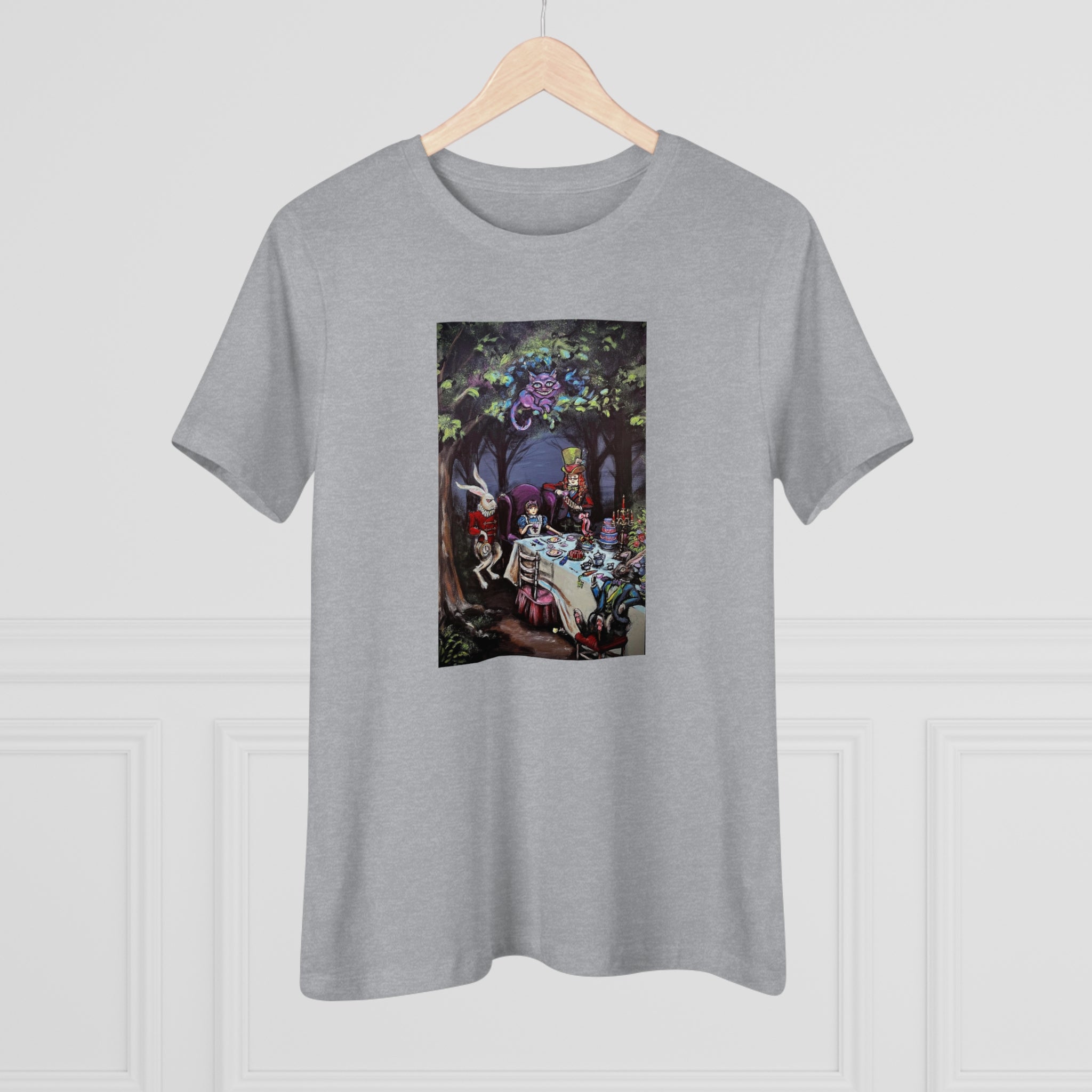 Scared & Alone "Mad Hatter's Tea Party" by Richard-Lael Lillard Women's Premium Gallery Tee