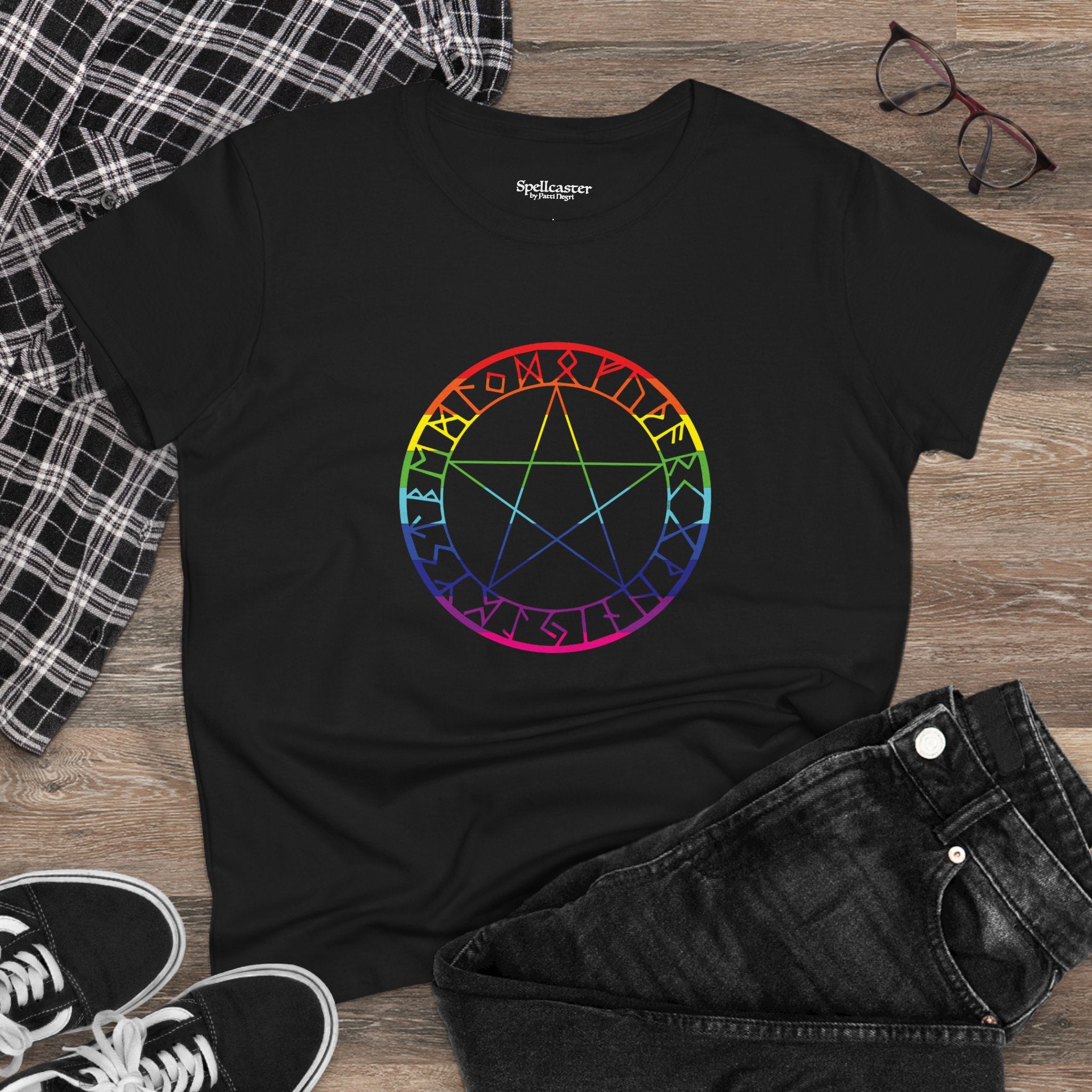 Spellcaster Women's Easy Tee - Rainbow Witch