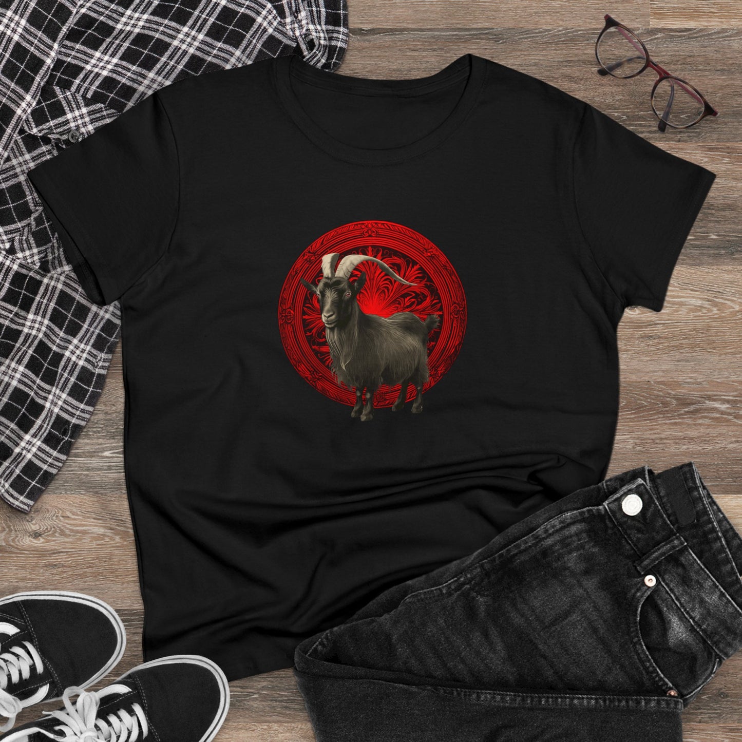 The Witch's Movie Coven "Movie Goat - Red" Women's Midweight Tee