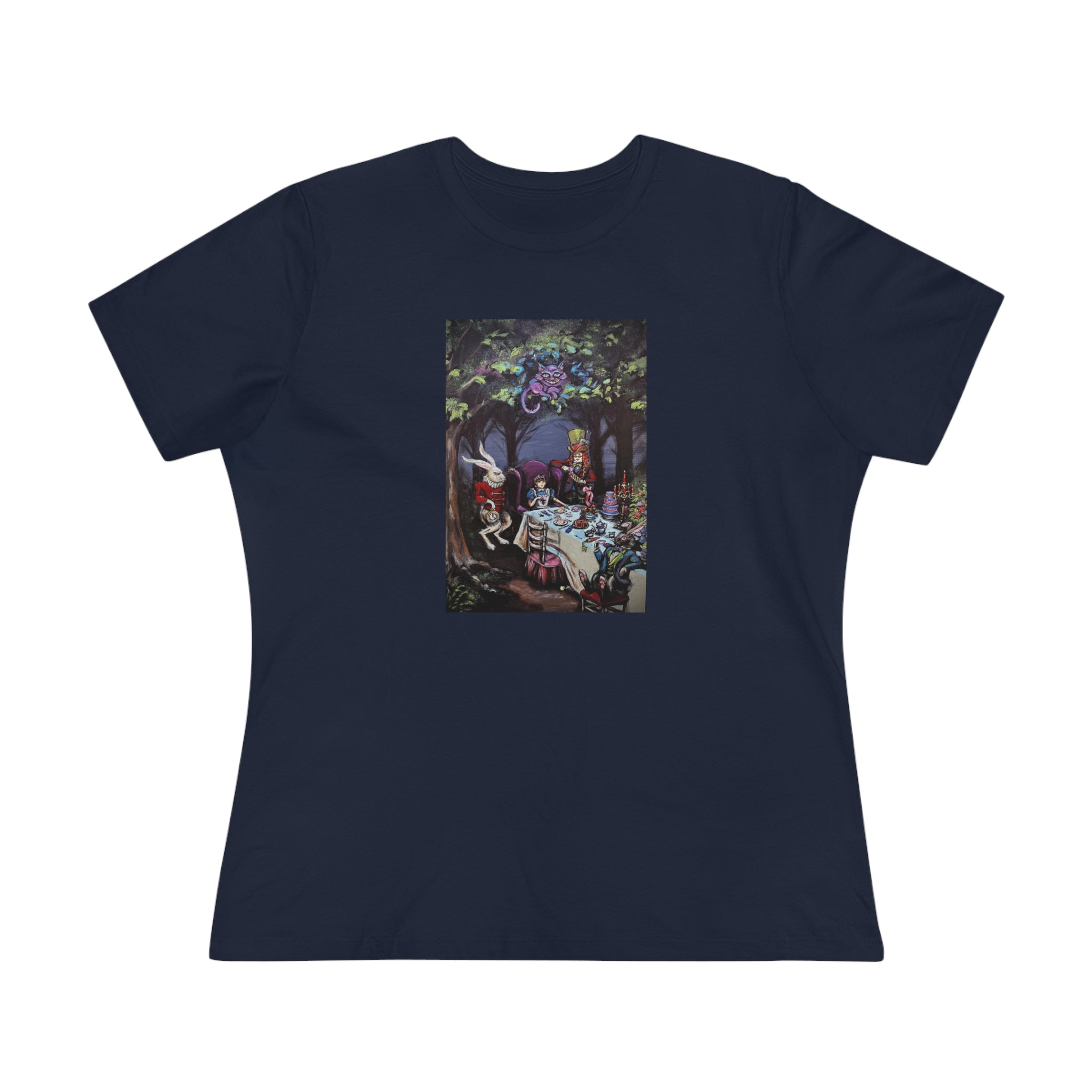 Scared & Alone "Mad Hatter's Tea Party" by Richard-Lael Lillard Women's Premium Gallery Tee