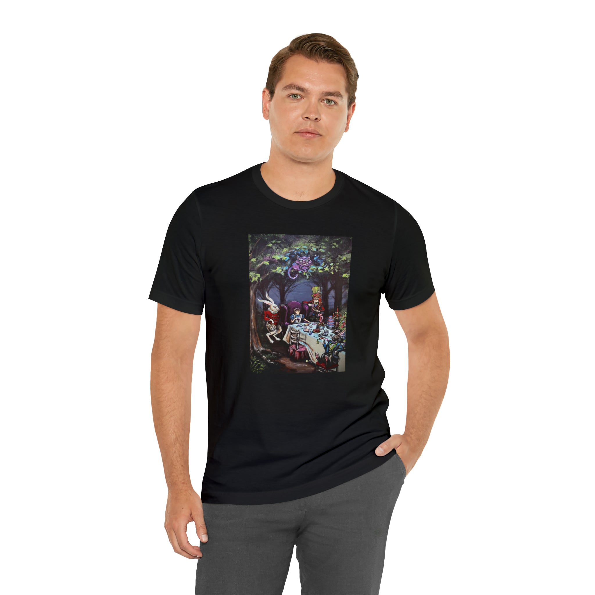 Scared & Alone Richard Lael's "Mad Hatter's Tea Party" Unisex Gallery Tee