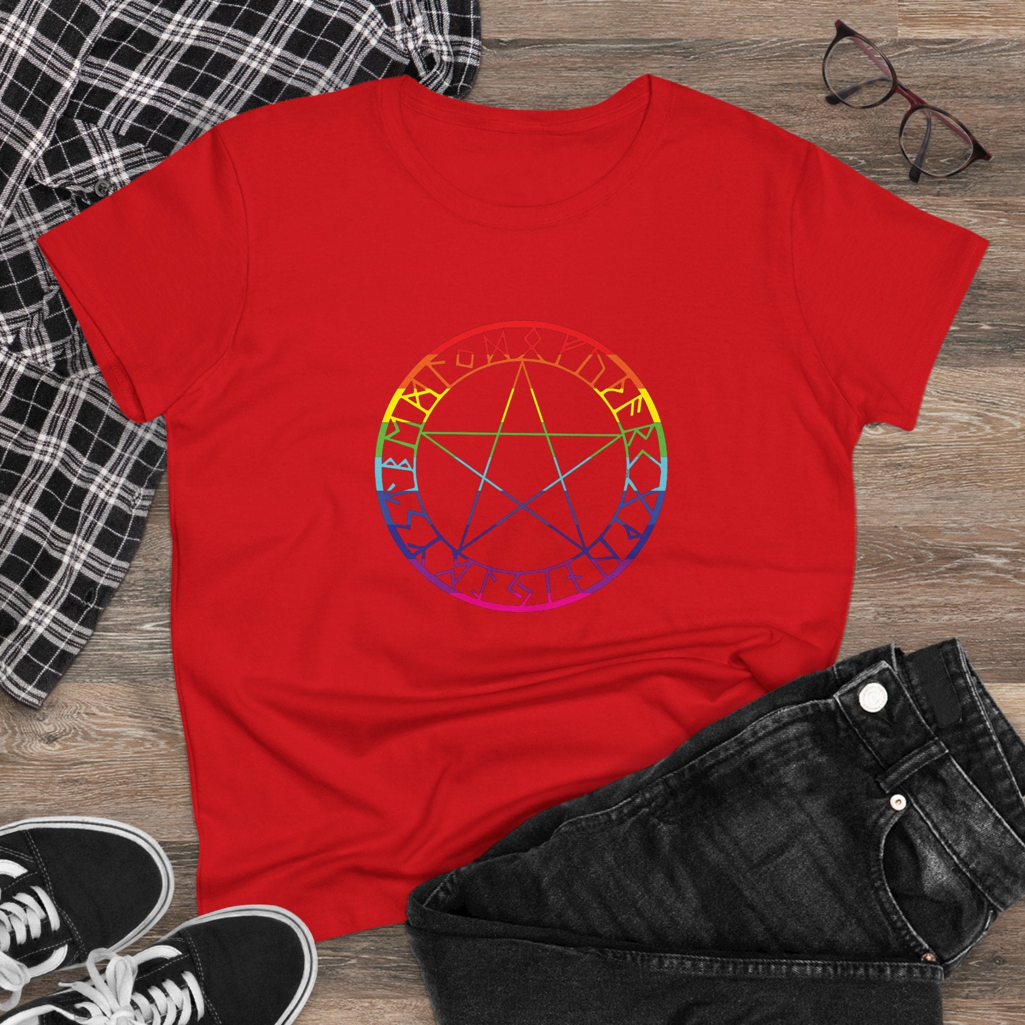 Spellcaster Women's Easy Tee - Rainbow Witch