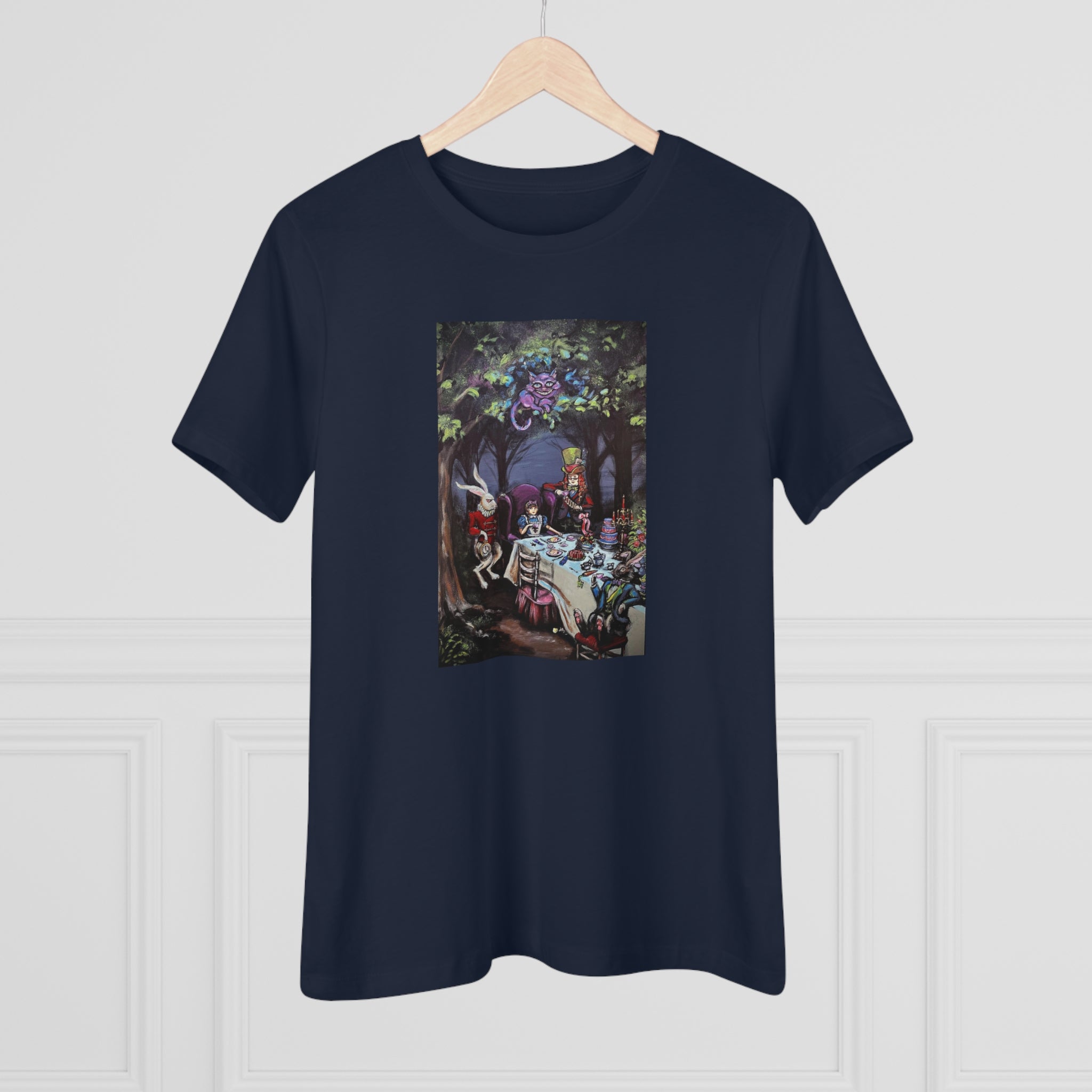 Scared & Alone "Mad Hatter's Tea Party" by Richard-Lael Lillard Women's Premium Gallery Tee