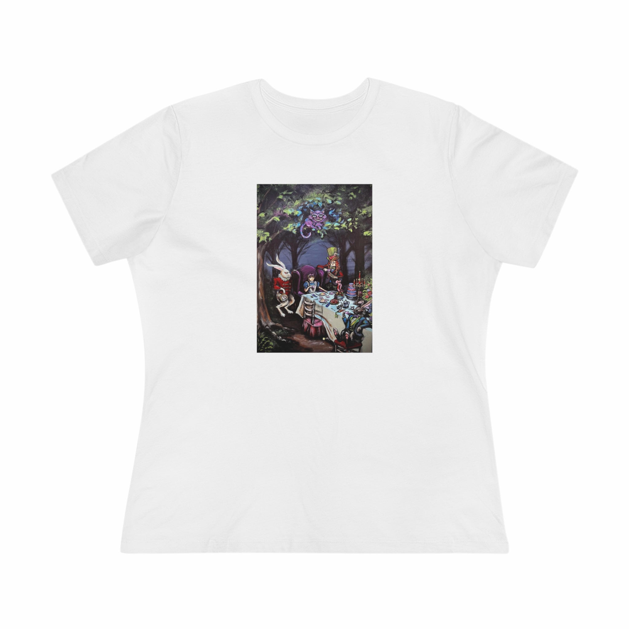 Scared & Alone "Mad Hatter's Tea Party" by Richard-Lael Lillard Women's Premium Gallery Tee