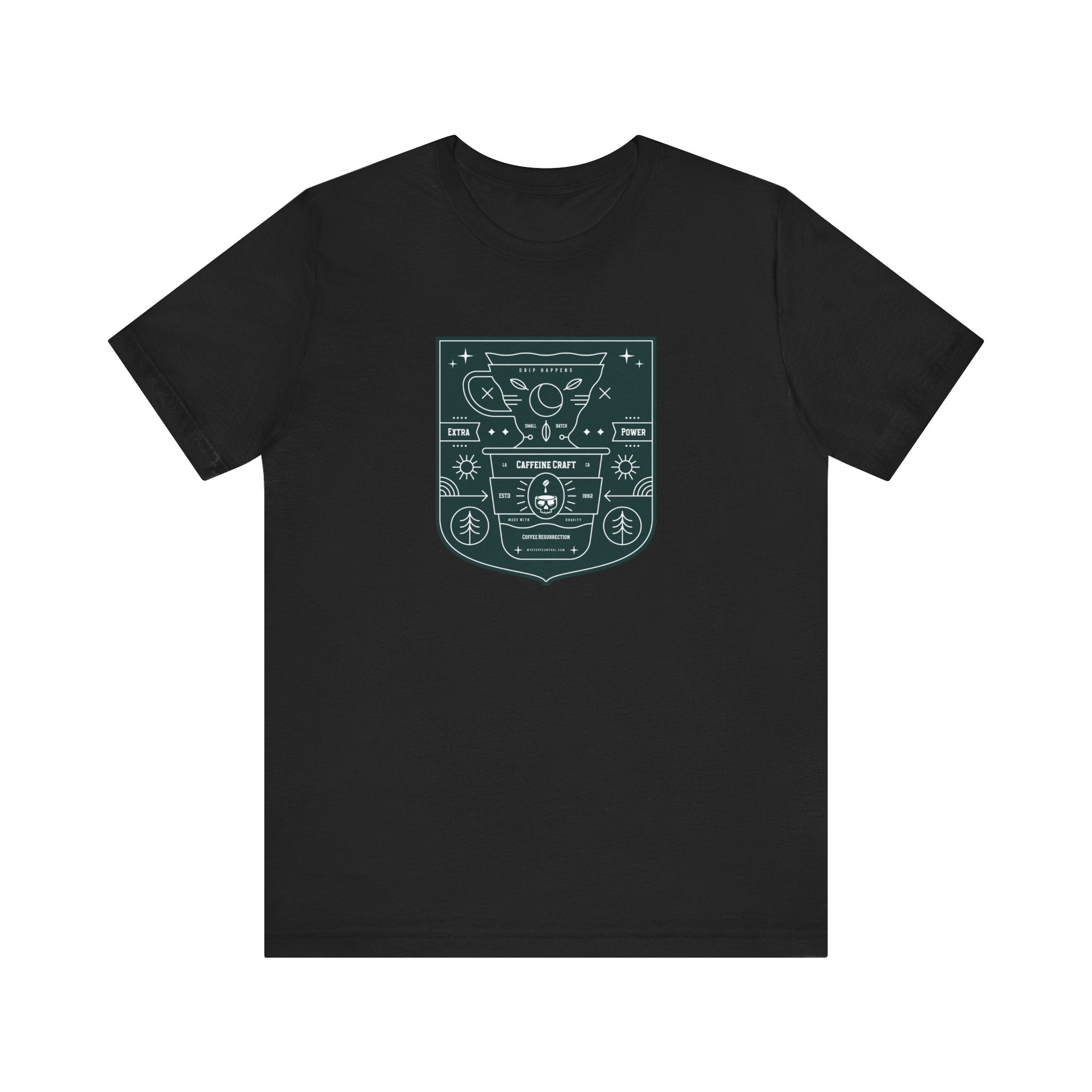 Caffeine "Drip Happens" Unisex Jersey Short Sleeve Tee