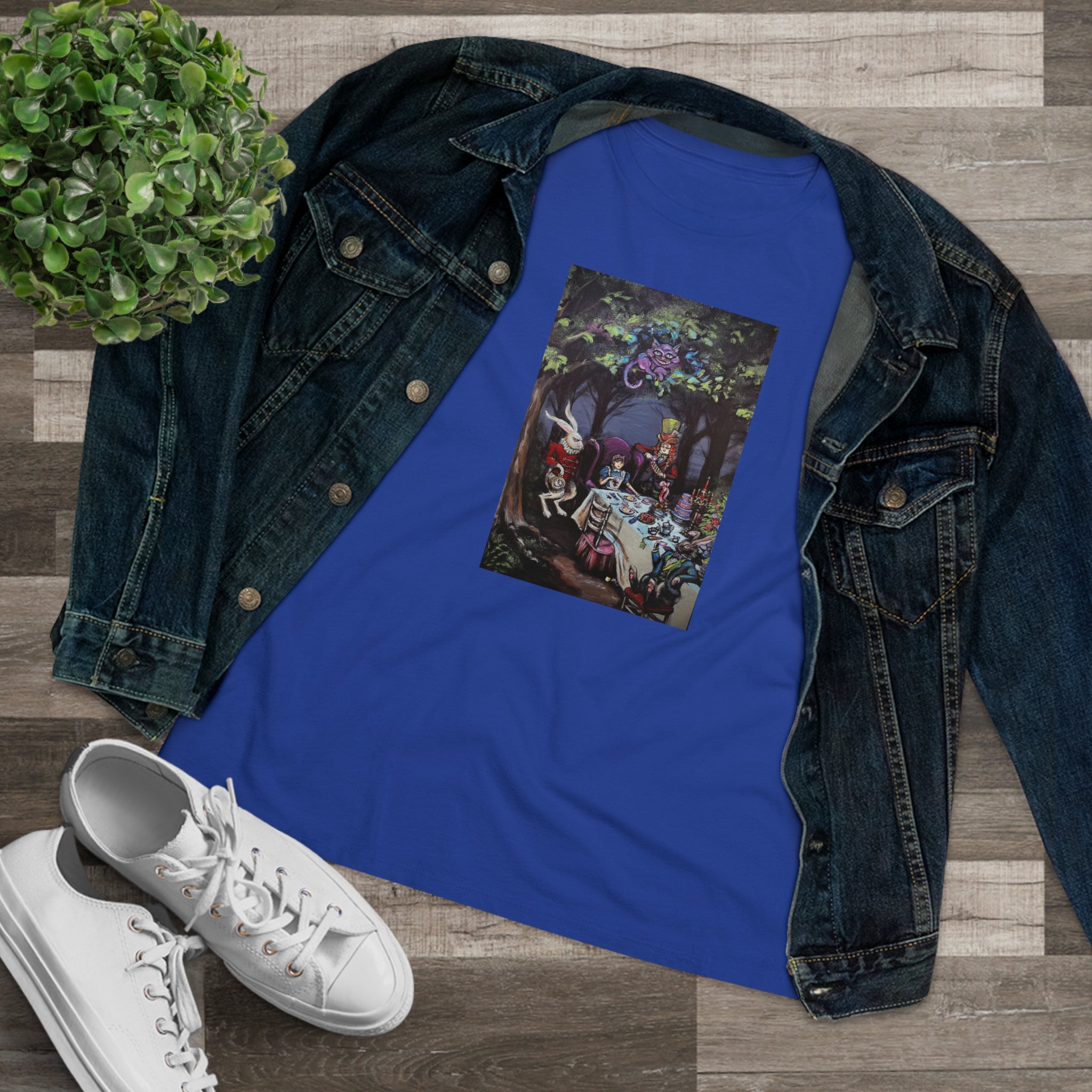 Scared & Alone "Mad Hatter's Tea Party" by Richard-Lael Lillard Women's Premium Gallery Tee