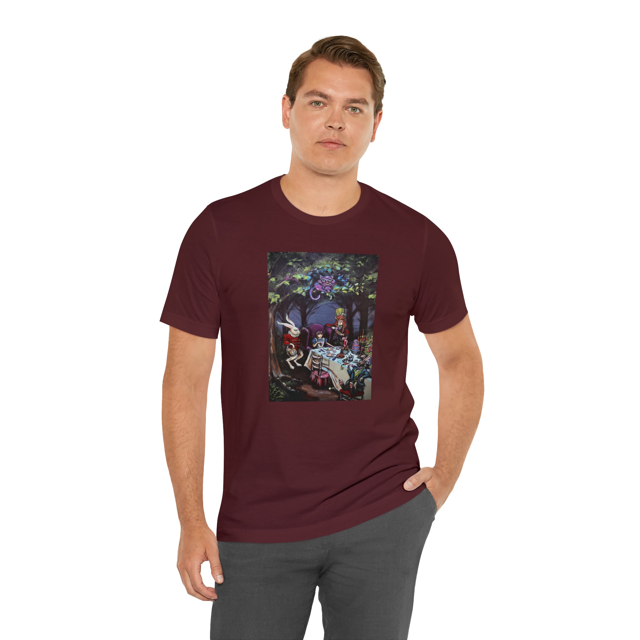Scared & Alone Richard Lael's "Mad Hatter's Tea Party" Unisex Gallery Tee