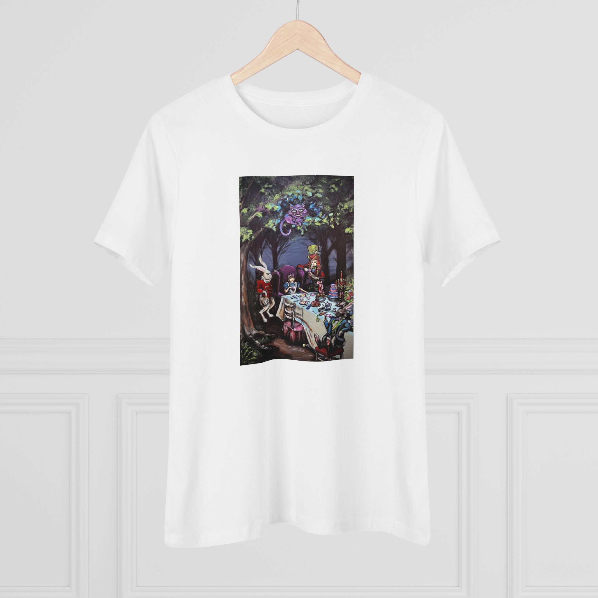 Scared & Alone "Mad Hatter's Tea Party" by Richard-Lael Lillard Women's Premium Gallery Tee