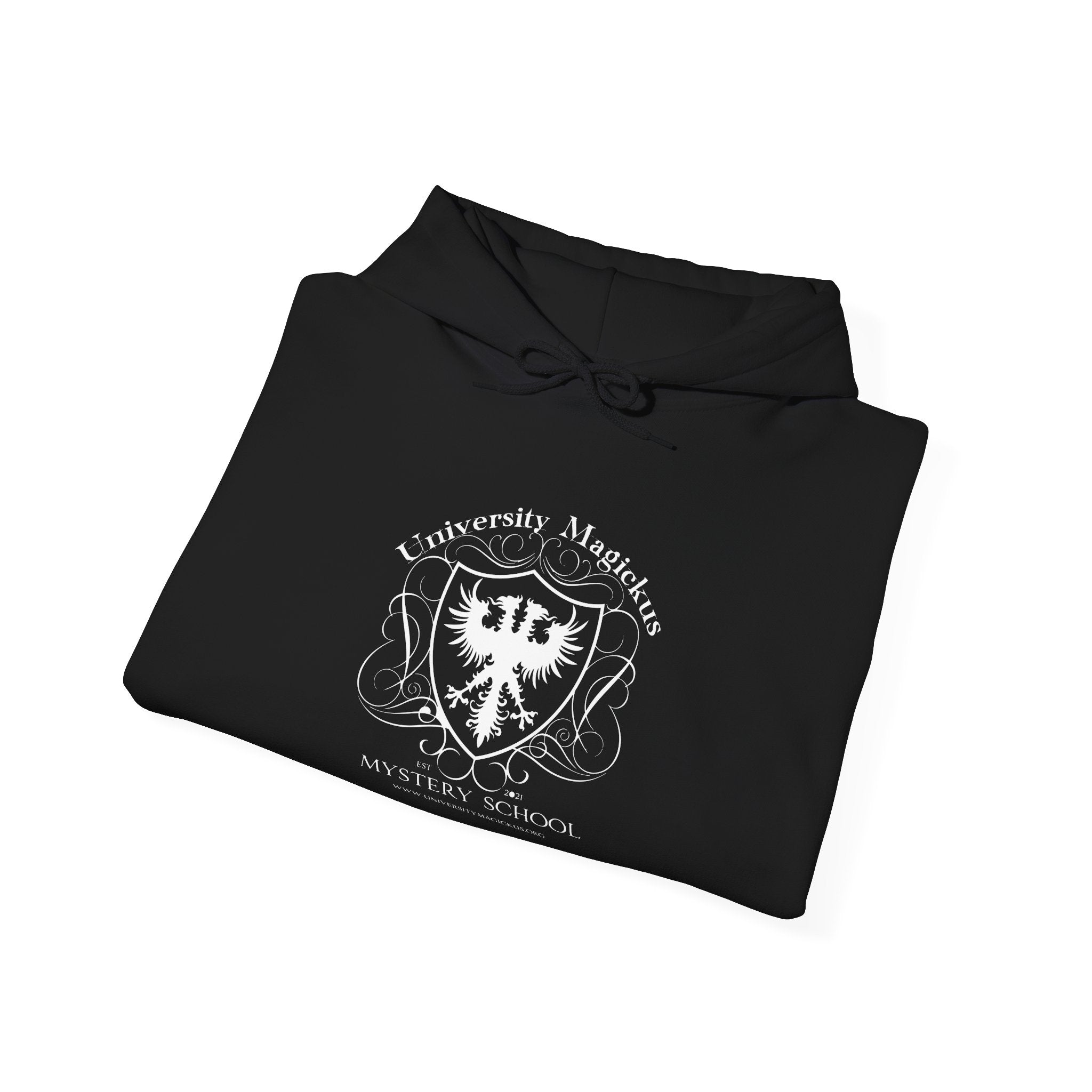 University Magickus White School Emblem Unisex Heavy Blend™ Hoodie